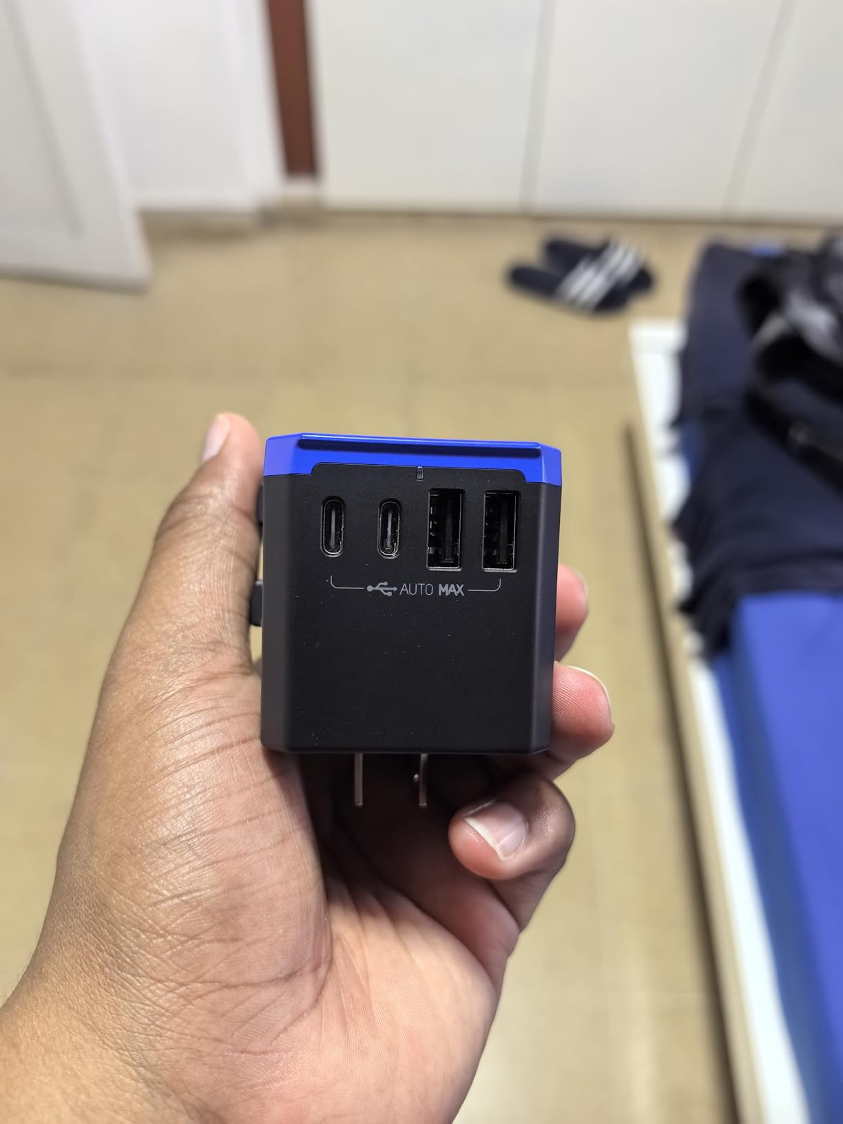 Ceptics 70W GAN Universal Travel Adapter, 2 USB-A, 3 USB-C, Universal Input | Type A, C, G & I Plugs for USA, EU, UK, AU & More, International Power Adapter, PD 70W USB-C, 6 in 1 World Travel Adapter customer photo 1