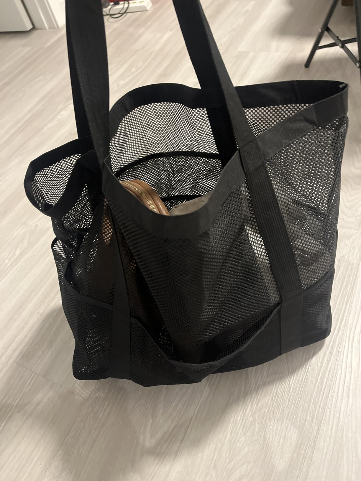 Mesh Beach Bag for Women, Large Beach Toy Pool Bag with Zipper Pocket, SandProof Cruise Essentials 2026 Family Travel customer photo 2