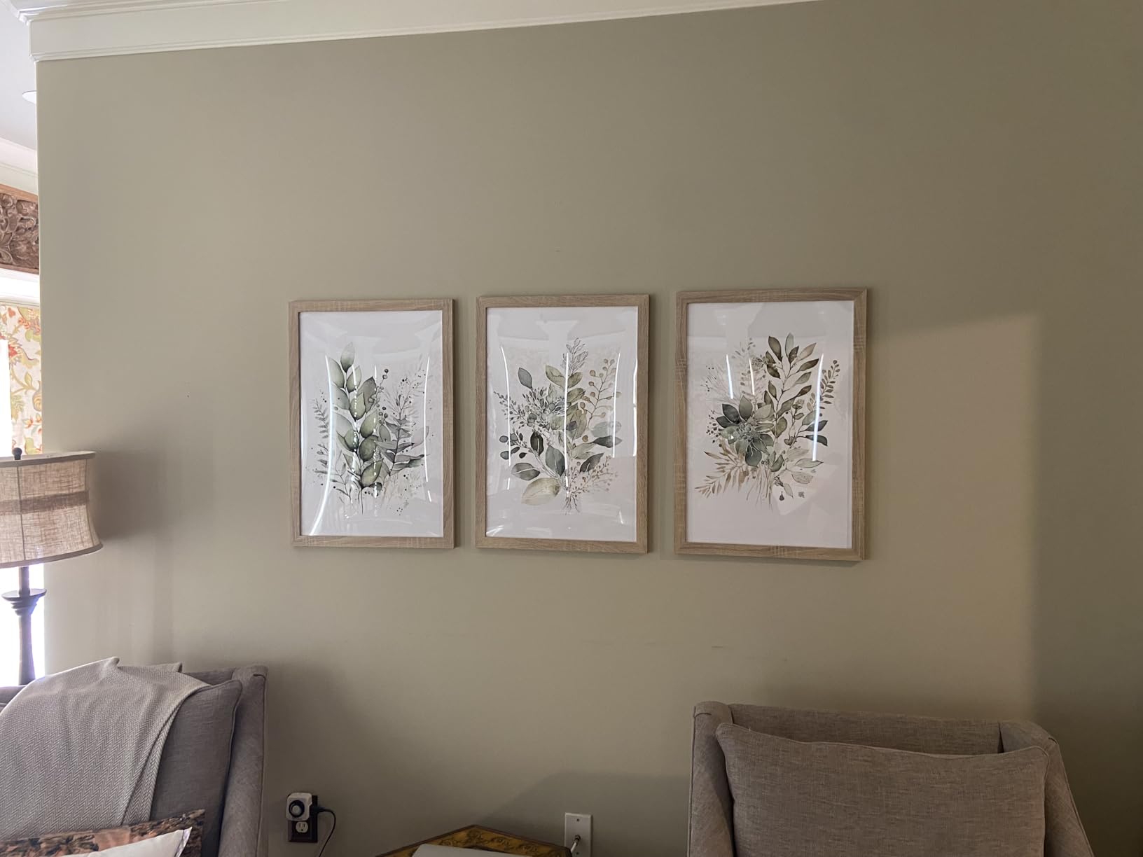 Watercolor Botanical Wall Art Set of 3 Boho Floral Canvas Wall Decor Prints Sage Green Wildflower Wall Art Modern Flower Pictures Botanical Painting for Bedroom Bathroom 16x24 Inch Unframed customer photo 1