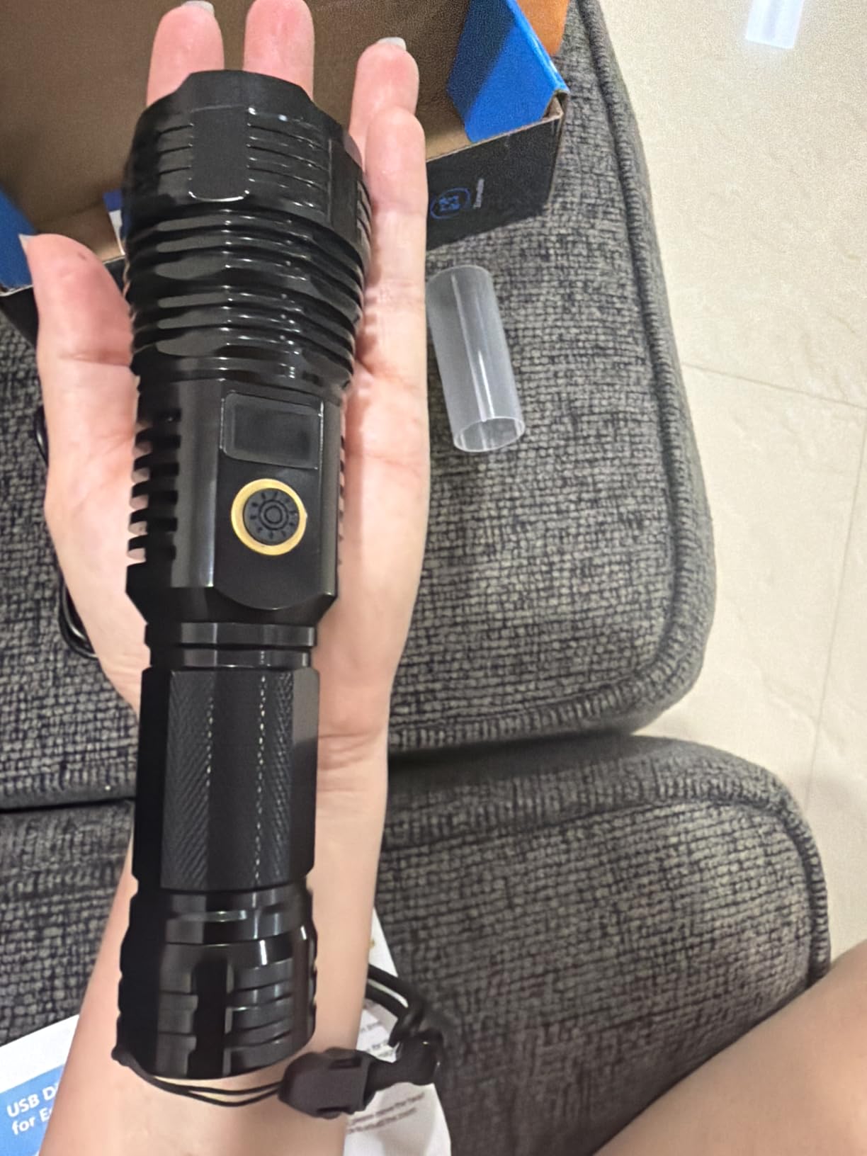 Rechargeable Flashlights High Lumens, 100000LM LED Super Bright Flash Light | LCD Display, Long Range & Long Lasting, Zoomable, Waterproof, 5 Modes, Tactical Linternas for Home Emergencies Camping customer photo 2