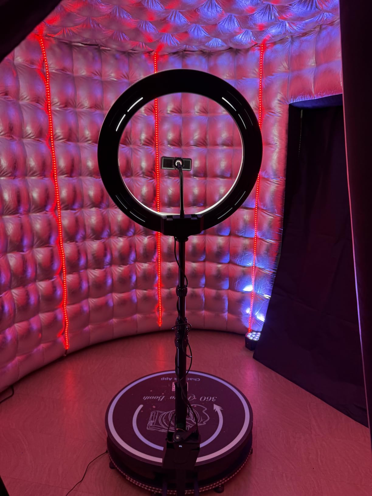 SAYOK 10ft Diameter Round Inflatable LED 360 Photo Booth Enclosure with LED Lights & Blower, 360 Photo Booth Backdrop for Wedding, Party, Birthday, Exhibition (10ft Dia x8.86ft high) customer photo 1