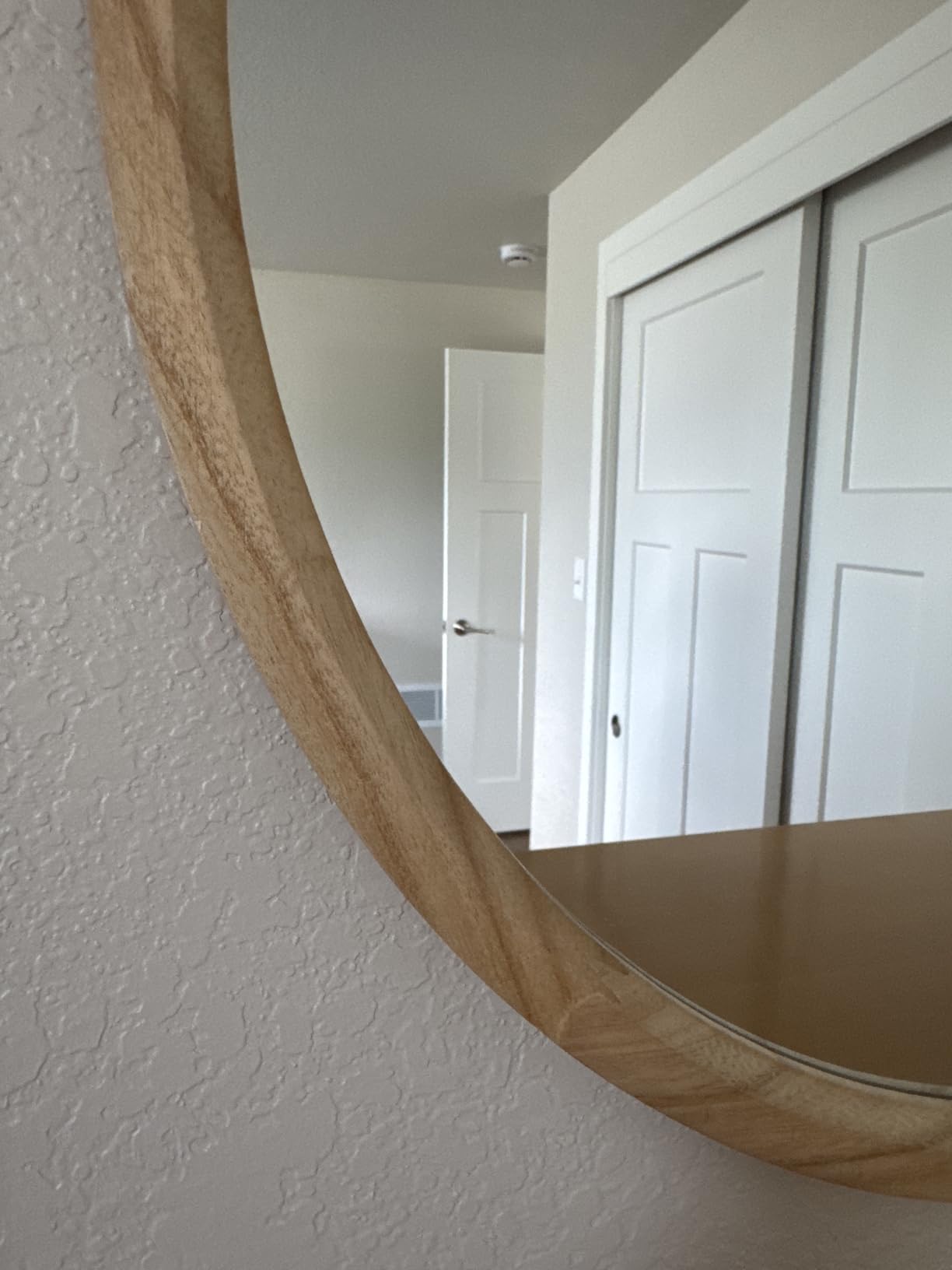 24''Round Wood Mirror, Circle Mirror, Boho Style Wall Decor, Nursery Mirror | Hanging Mirror, Decorative Mirror, Rustic Wall Mirror for Bedroom, Living Room, Hallway, Home Office, Kids Room (Brown) customer photo 1