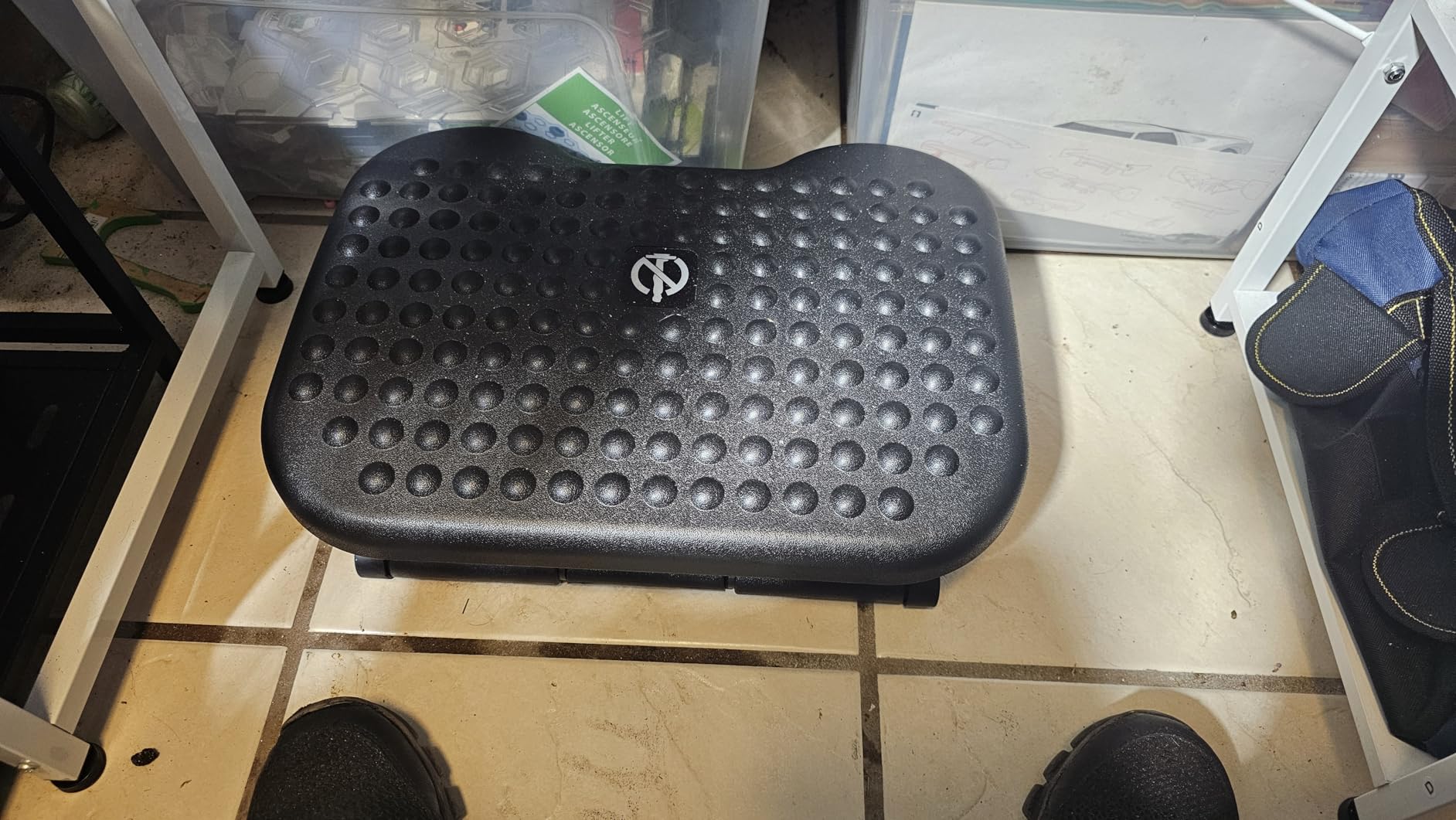 ErGear Under Desk Footrest, Adjustable Foot Rest with 3 Height Settings and 30-Degree Angle, Ergonomic Desk Foot Rest with Massage Texture, Foot and Leg Rest for Home & Office customer photo 1