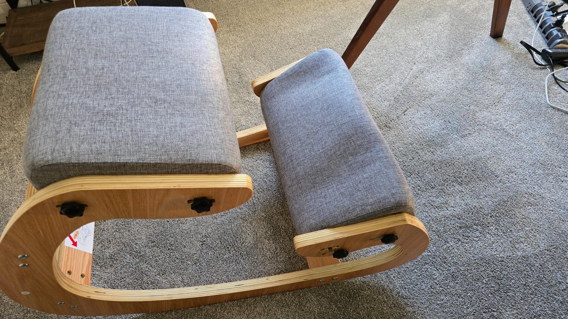 Easyego Kneeling Chair Ergonomic Posture Chair - Gray | Wood Adjustable Rocking Knee with Soft Padding, Natural Relief for Neck or Back Pain for Home Office customer photo 1