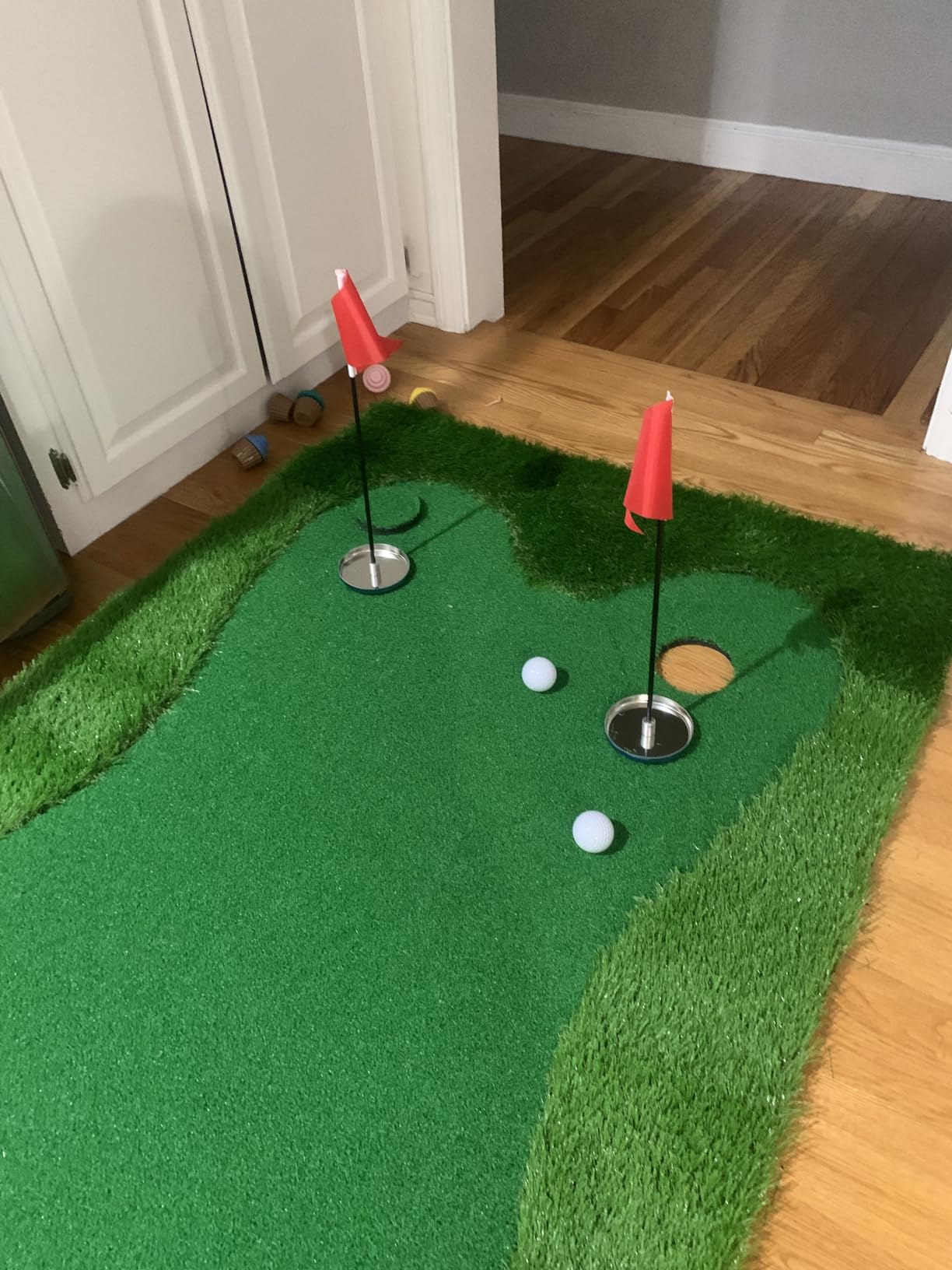 Tangkula 10 FT Golf Putting Green, Large Professional Golf Training Mat with Realistic Artificial Grass Turf, 3 Holes, 3 Flags and Cups for Indoor Outdoor Putting Practice customer photo 1