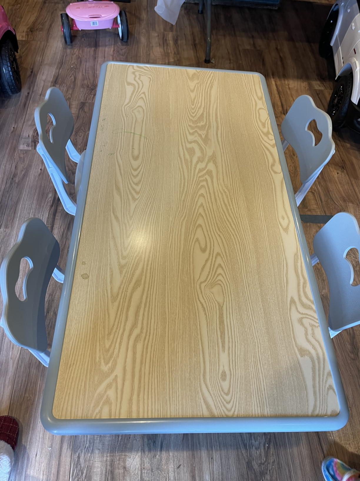 Kids Table and Chair Set for Toddlers - Adjustable Activity Center with Non-Slip Legs & Graffiti-Proof Surface Ages 3-12 customer photo 2