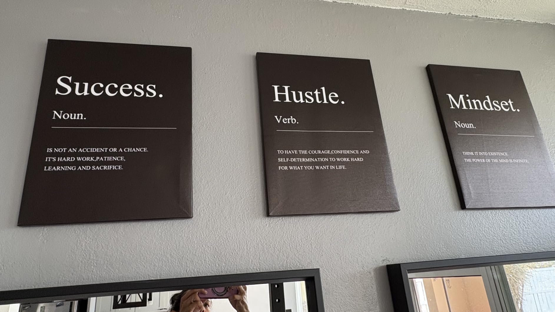 Motivational Wall Decor 3 Pieces Success Paintings Motivational Posters Prints Office Wall Decor Inspirational Canvas Wall Art Picture for Home Bedroom Living Room Decorations (36