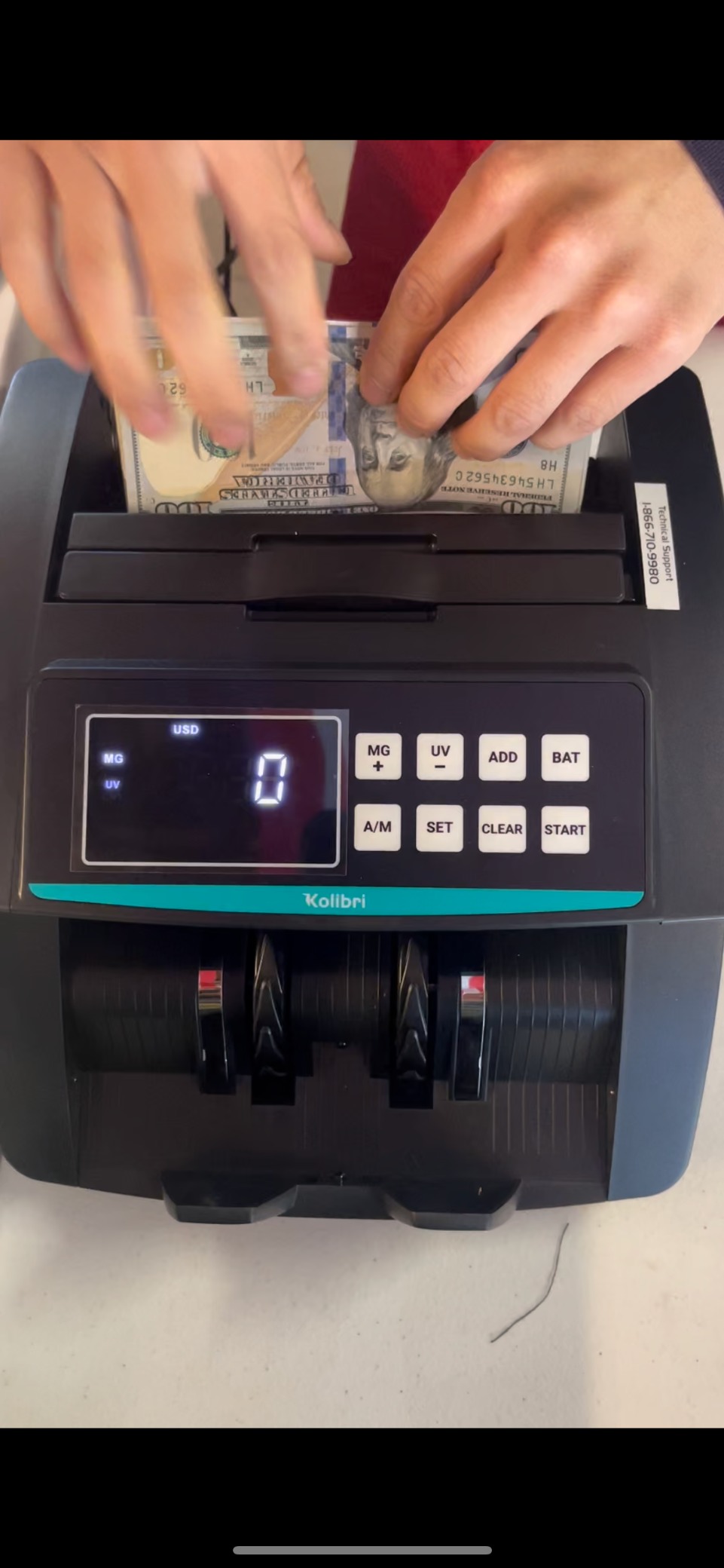 Money Counter Machine | LCD Display | Business Grade | Advanced IR/UV/MG/MT/DD/HLF Detection | Mixed Denomination | Multi-Currency | Back Loading | 3-Years Warranty | KBR-500 (Kolibri) customer photo 2