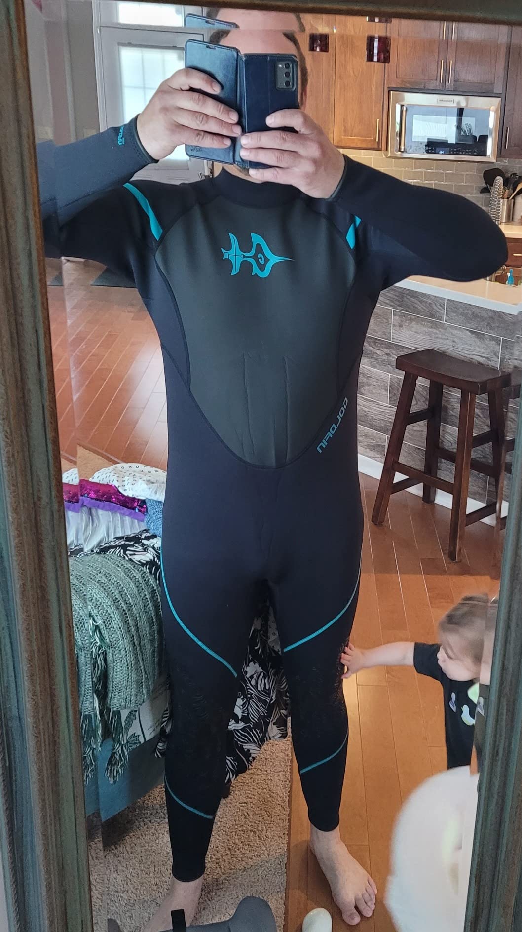 GoldFin Wetsuit for Men 3MM Neoprene Wetsuit | Wet Suits Long Sleeve Fullbody Back Zip Keep Warm in Cold Water customer photo 2