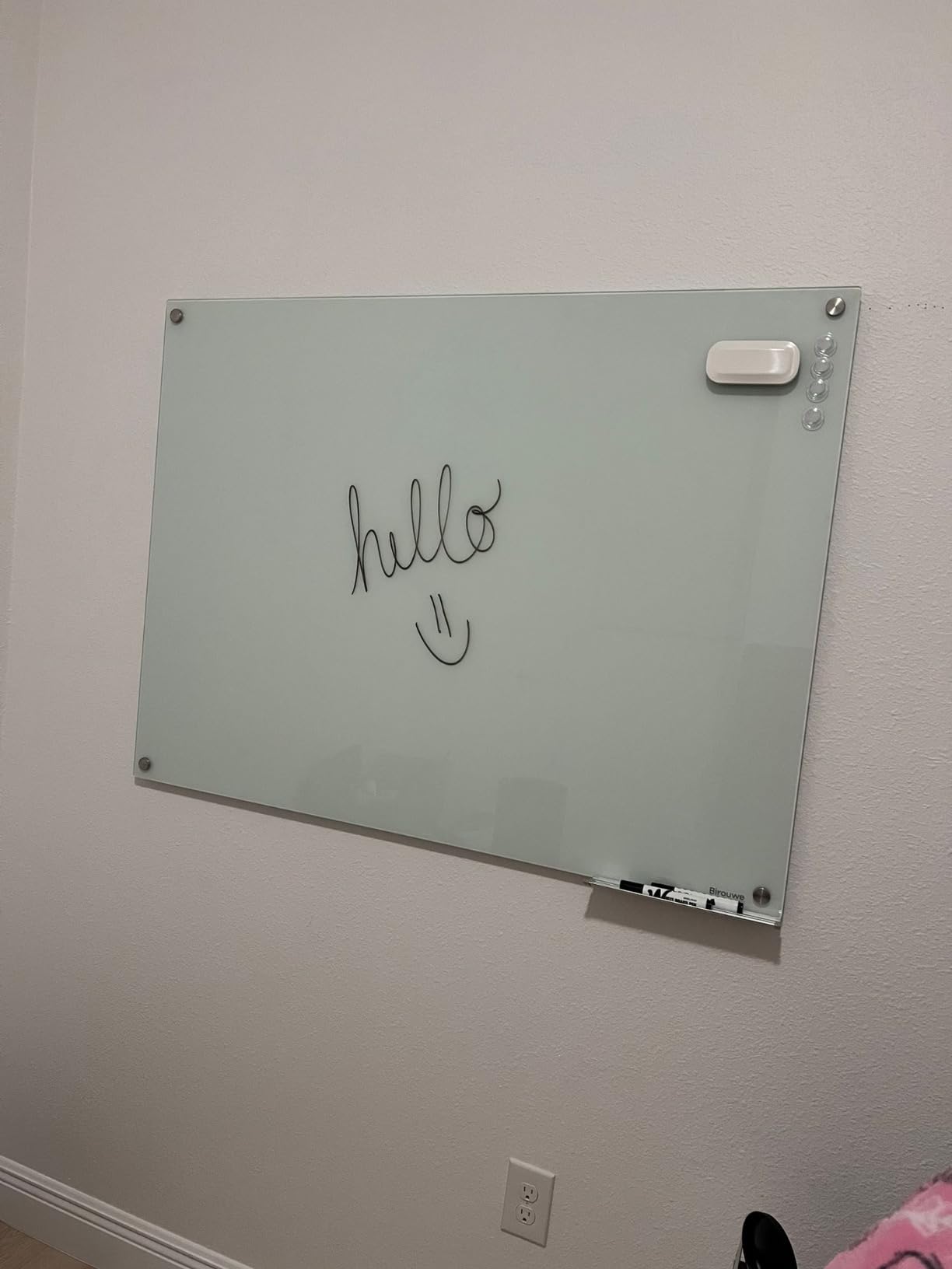 Magnetic Glass Whiteboard - Glass Dry Erase Board 48