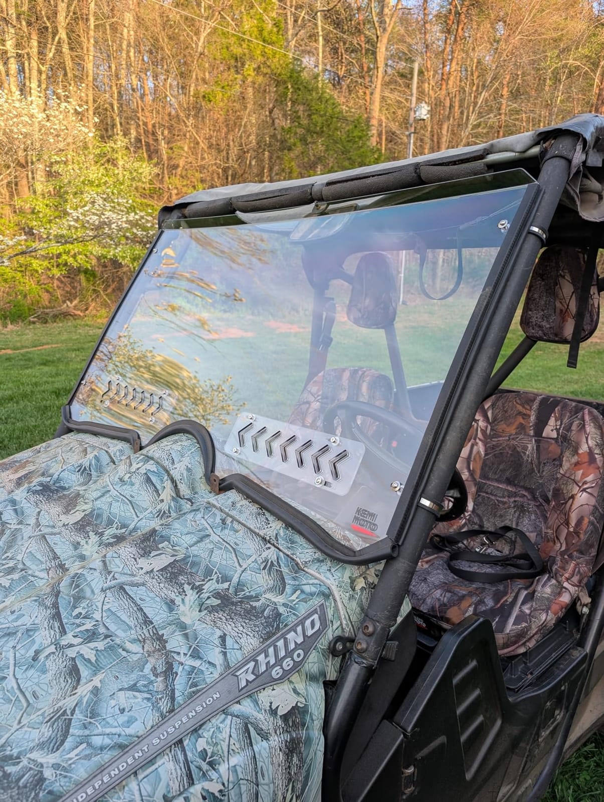 KEMIMOTO Sliding Vented Windshield Scratch-resistant Heavy Duty | Front Full Windshield Compatible with Rhino 450 2006-2008, Rhino 660 2004-2007, Rhino 700 2008-2013 customer photo 1