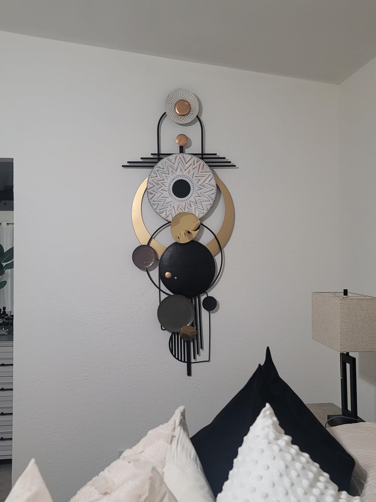 ERMOFAV Modern Creative Metal Geometric Circular Decor Wall Art customer photo 1
