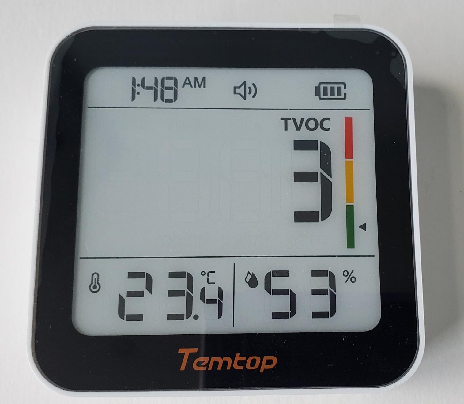 Temtop M10+ 6-in-1 CO2 Meter & Indoor Air Quality Monitor | PM2.5, TVOC, AQI, E-Ink Display, 60-Day Battery, App Temperature & Humidity for Home Bedroom Office customer photo 1