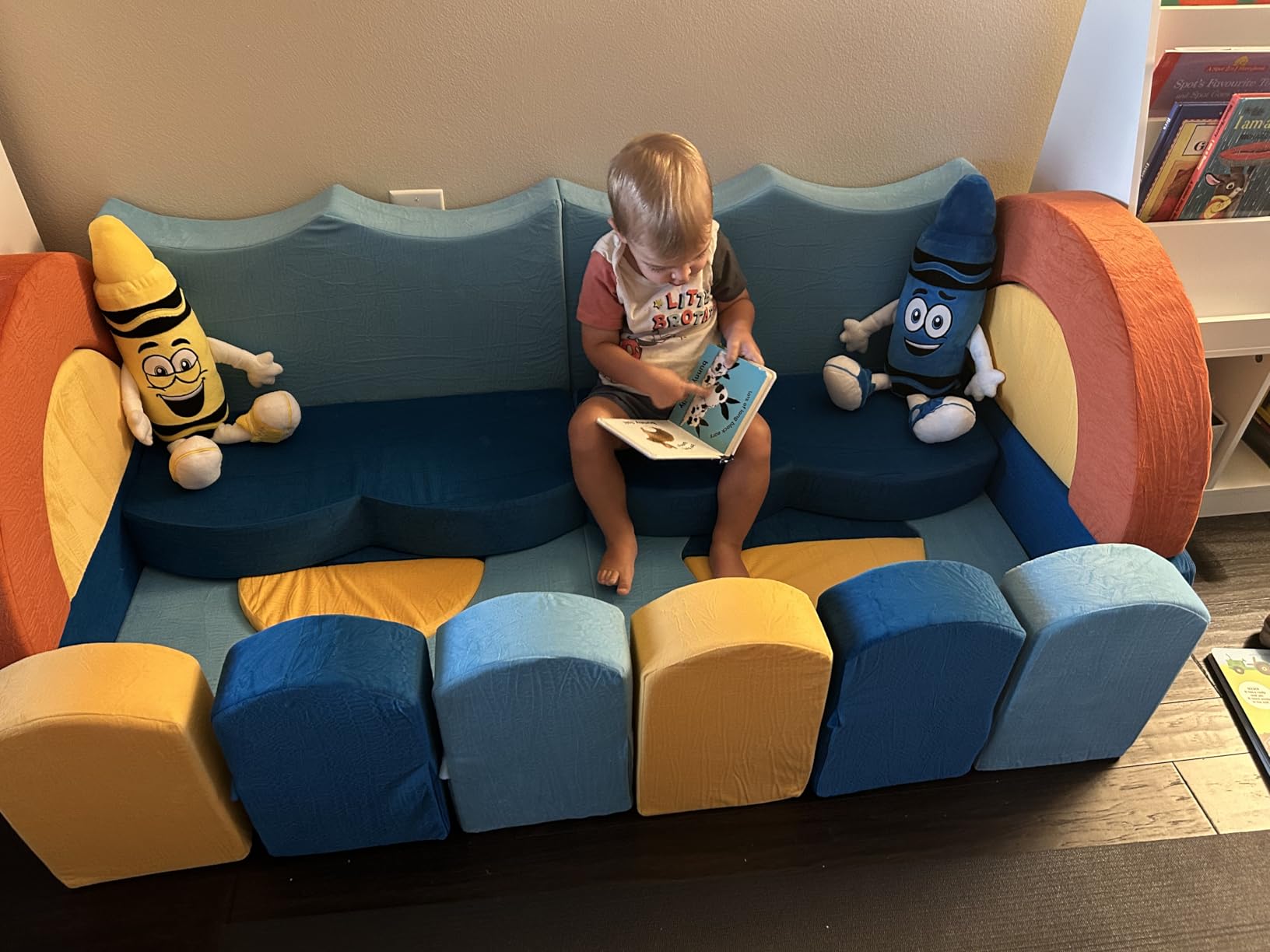 Erament 22Pcs Modular Kids Play Couch for Toddler - Kids Sofa Bed for Playroom, Convertible Furniture Ocean Theme Modular Sofa Building Fort for Inspiring Creativity customer photo 2