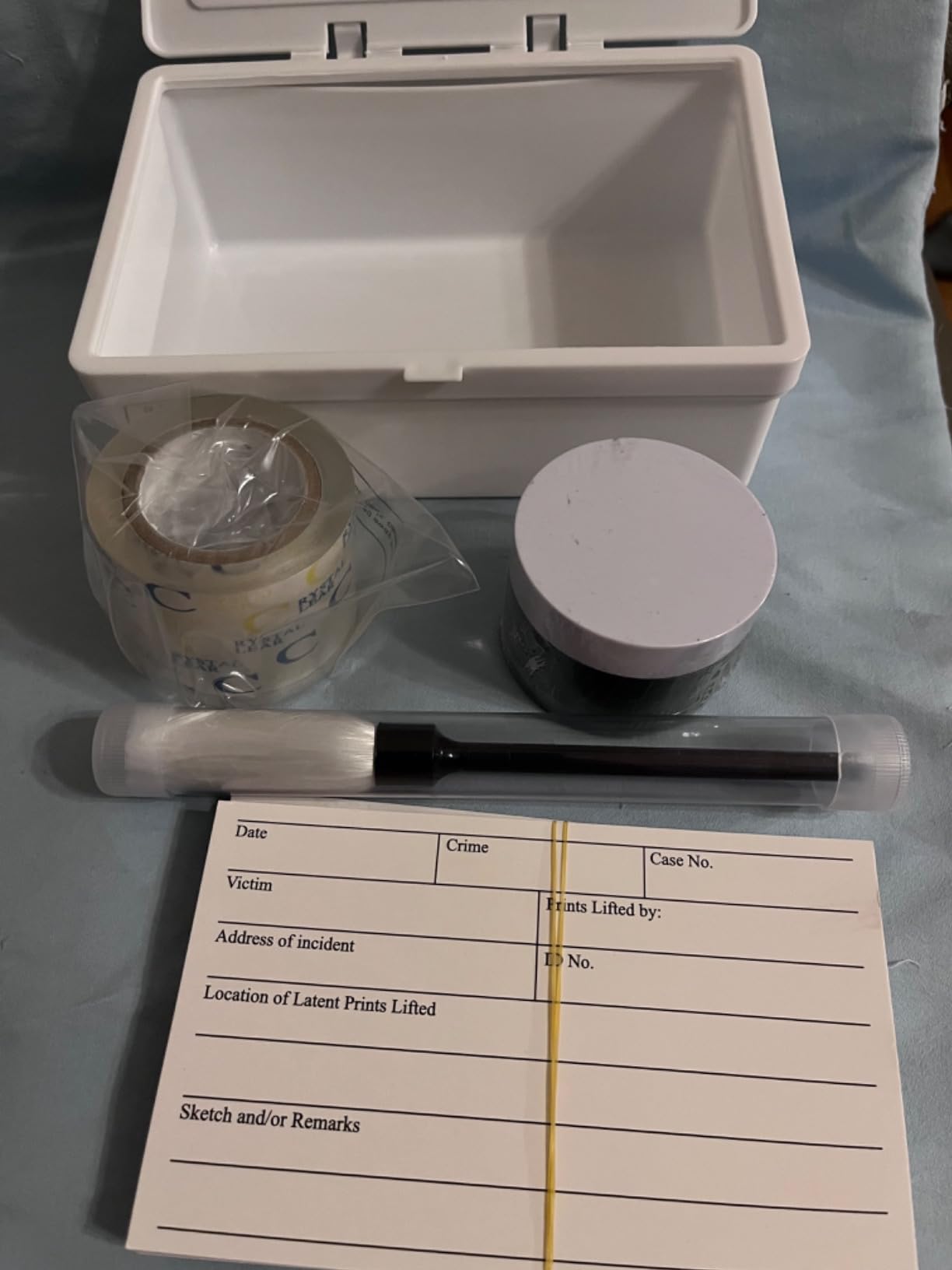 Leelosp Fingerprint Kit Bichromatic Powder Forensic Science Dusting | Complete Dusting Kit with Brush and Tape, Latent Fingerprint Collection Tools for Forensic Science Analysis Projects customer photo 2