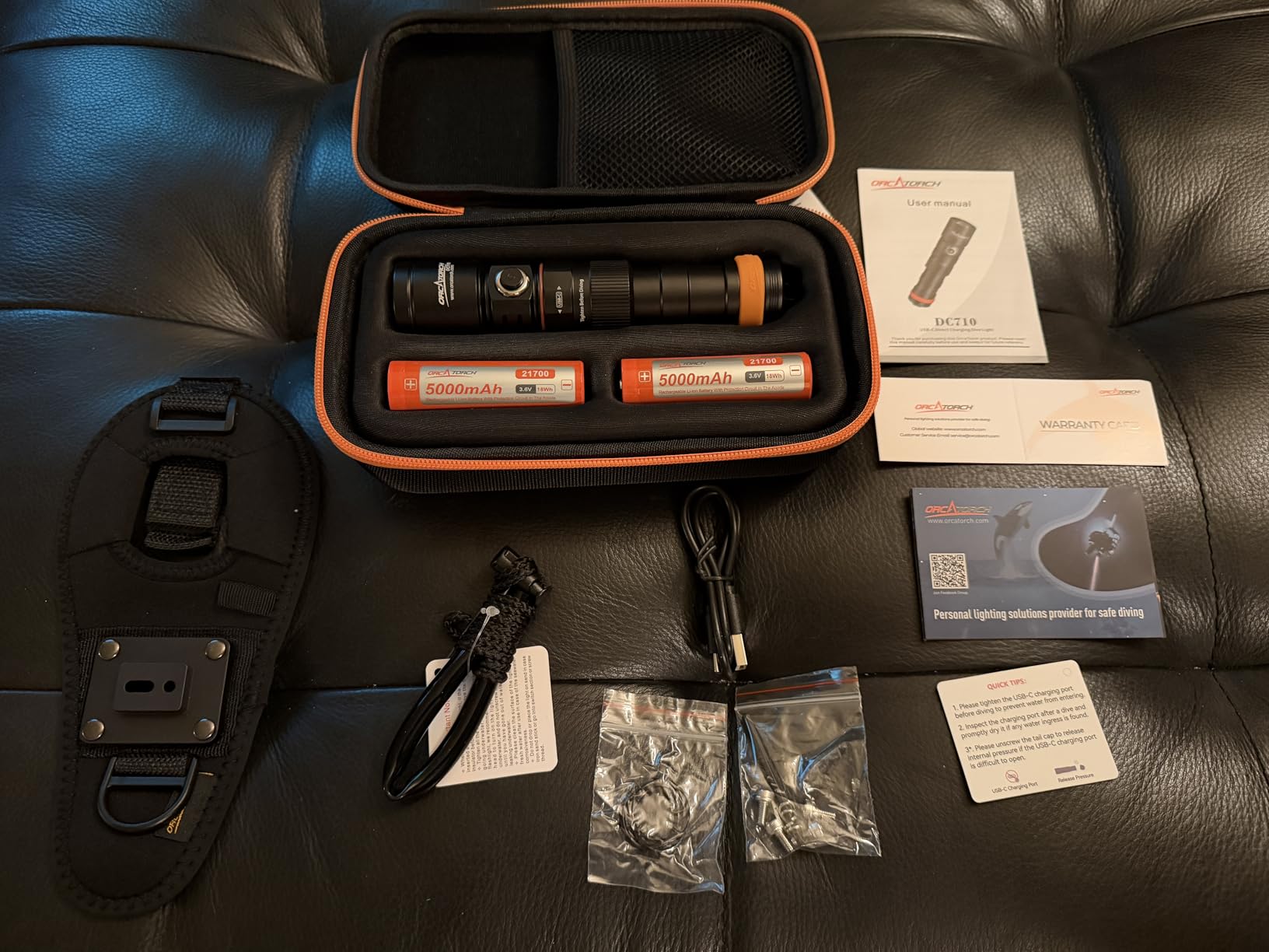 ORCATORCH DC710 3000 Lumens Scuba Dive Light with WS02 Wrist Strap Mount | 6° Narrow Beam, 4 Lighting Modes (High/Med/Low/Turbo), Hands-Free Operation, Power Indicator, Safety Lock, IP68 Waterproof customer photo 1
