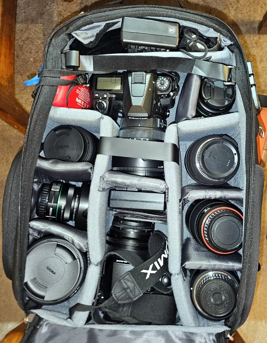 Camera Backpack Large, Waterproof Camera Bag for Mirrorless and DSLR with TSA Lock, Quick Access, 17-Inch Laptop Compartment, Adjustable Straps - Fits Camera Stabilizer, Drone, Black customer photo 1