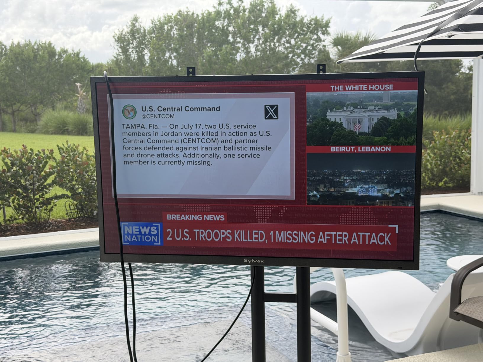 SYLVOX Outdoor TV, 65 inch Smart Waterproof Outdoor TV, 4K UHD Weatherproof | IP56, Support Dolby Vision Atmos, Google Cast, 1000 nit Brightness for Outside Partial Sun & Full Shade (Deck Pro 3.0 /2026) customer photo 1