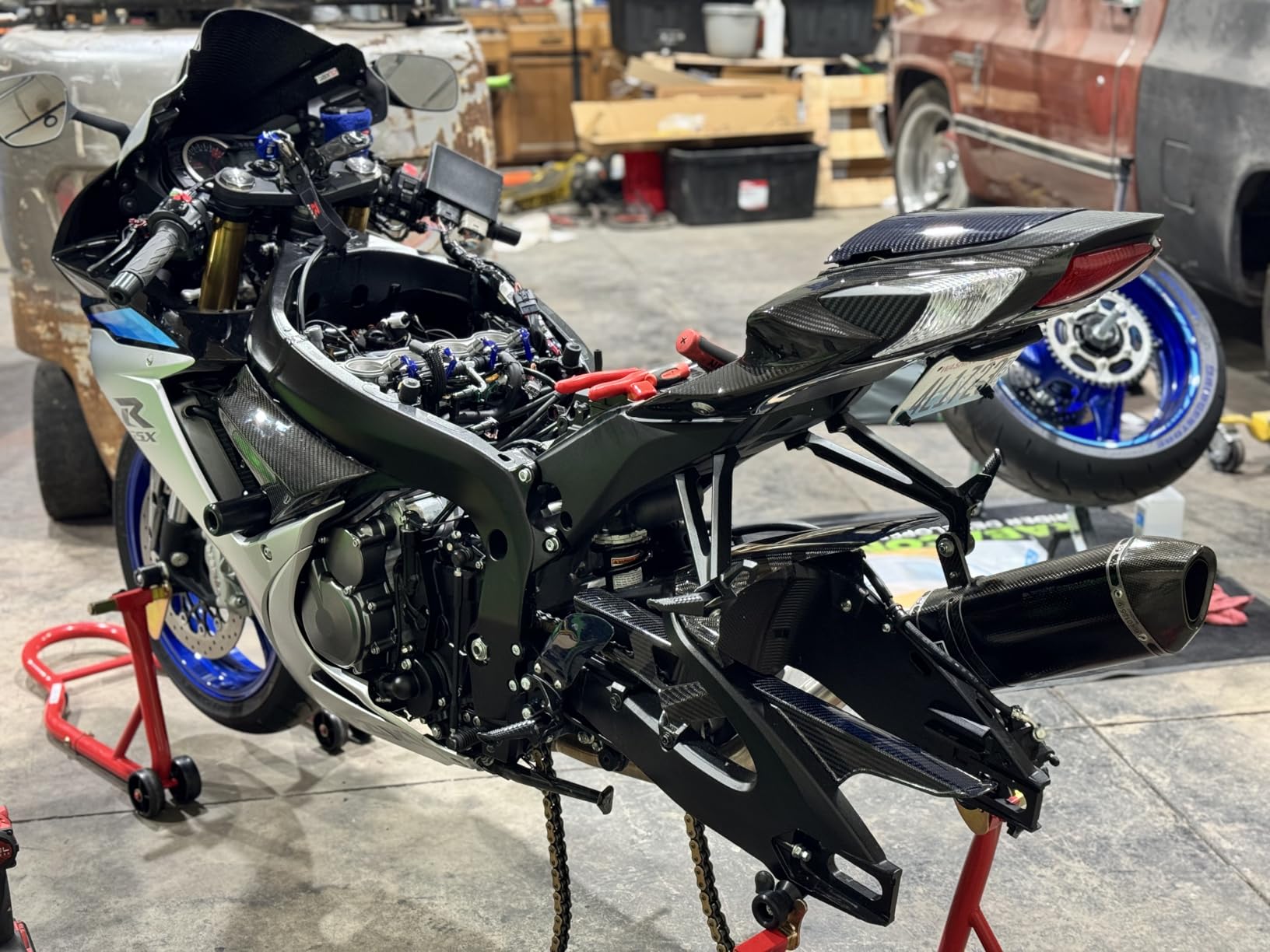 Jack Boss Motorcycle Stand Rear Combo Wheel Lift Stand, 500Lbs Capacity, Swingarm Spool Paddock Stand for Sport Bike, Fit for Yamaha, for Honda, Suitable for Kawasaki Black customer photo 1
