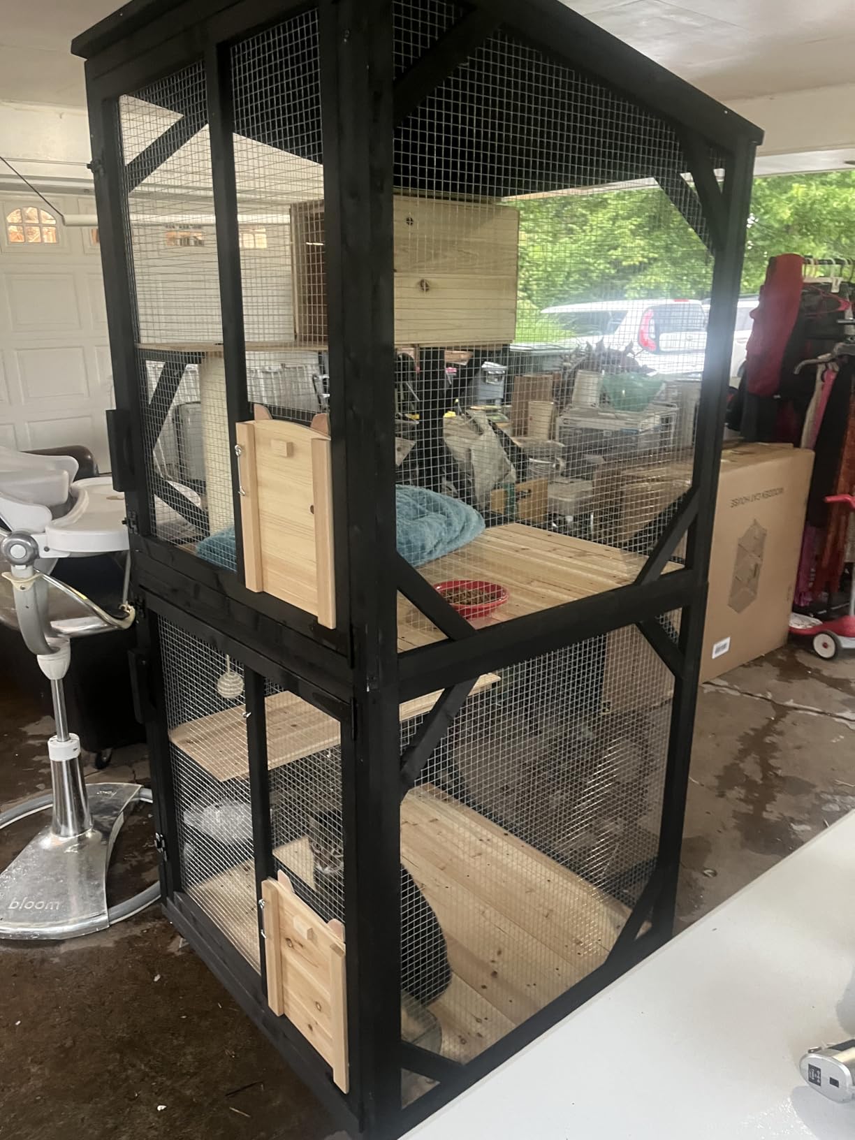Cat Catio Cat House Outdoor Enclosure Window Large Outside Patio, 4 Wheels | Removable Floor, Scratching Post Sisal Ball Waterproof Roof customer photo 2