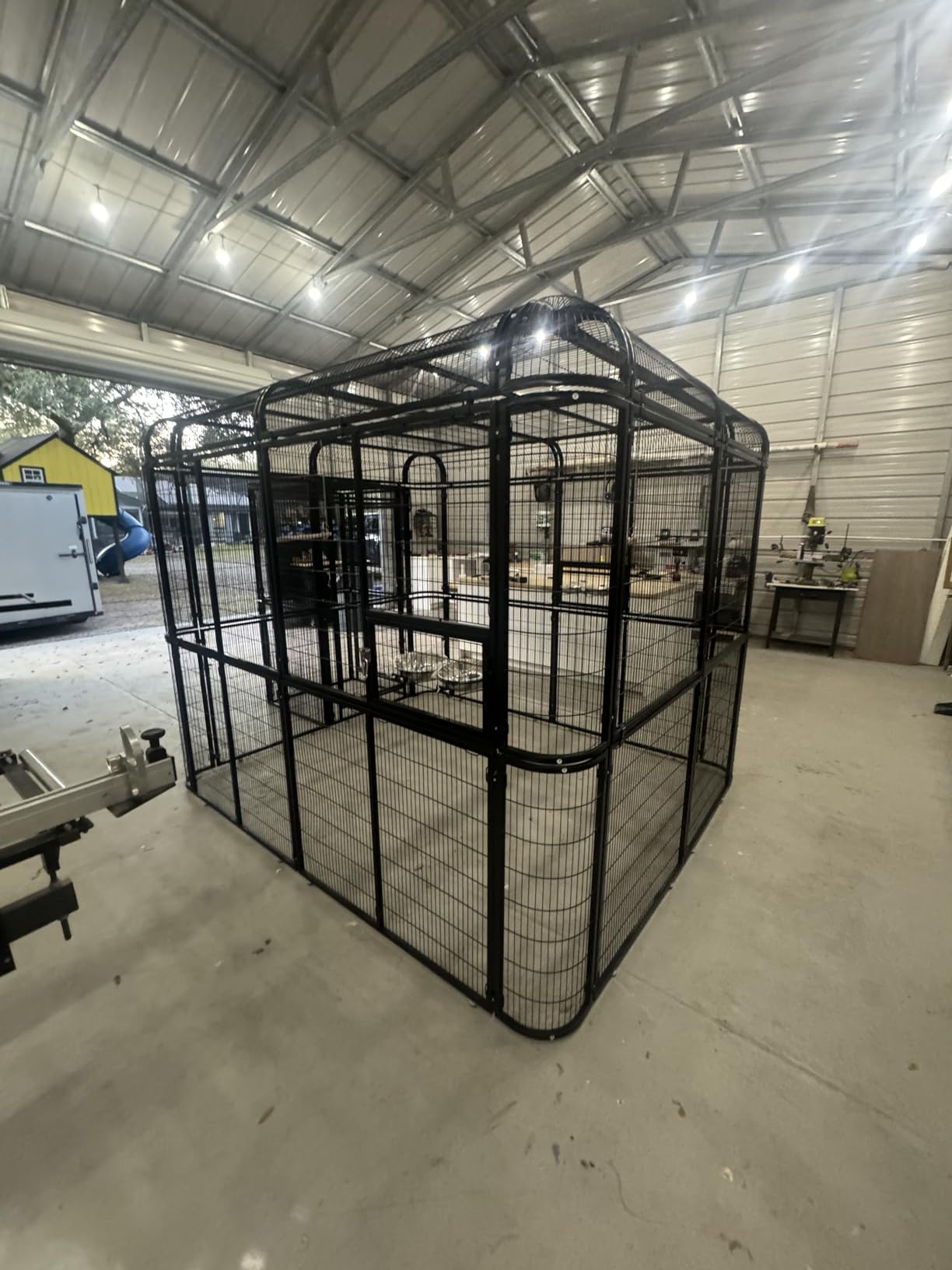87-Inch Heavy Duty Walk-in Bird Cage - Large Outdoor Aviary Metal Birdcage with Stand, 7.22x5.25x6.8ft Flight Space for Macaw, Budgie, Conure, Lovebird, Parakeet, Cockatiel customer photo 1