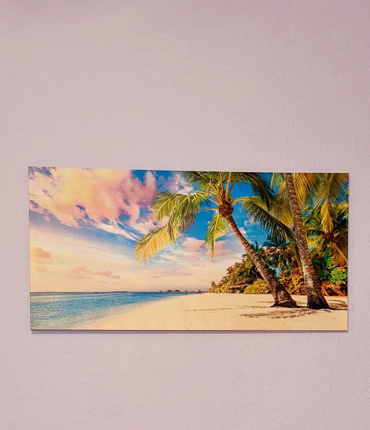 BYXART Canvas Wall Art for Living Room Tropical Palm Tree Coastal Picture Ocean Themed Decor Summer Landscape Beach Artwork for Bathroom Bedroom Home Office Dining Room Decorations 40L x 20W customer photo 1