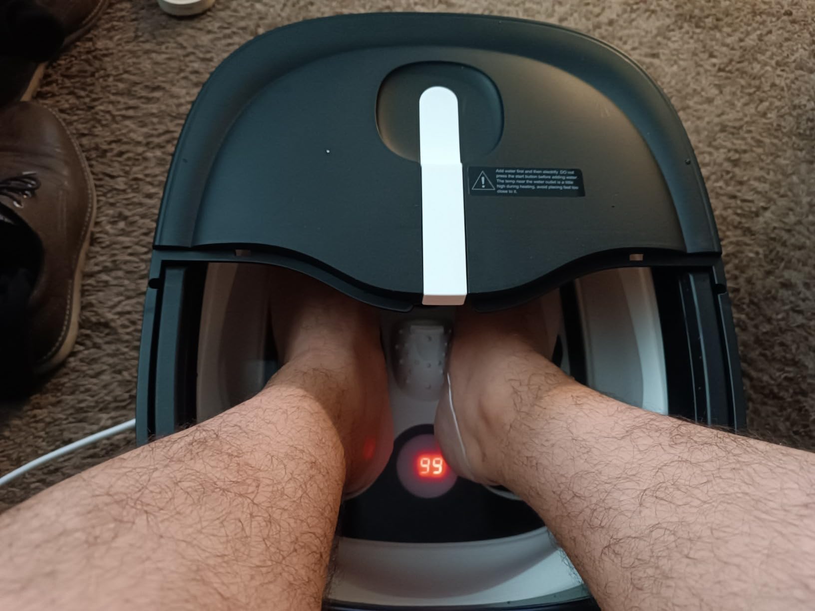 HOSPAN Collapsible Foot Spa Electric Rotary Massage, Foot Bath with Heat, Bubble, Remote, and 24 Motorized Shiatsu Massage Balls. Pedicure Foot Spa for Feet Stress Relief - FS02A customer photo 2