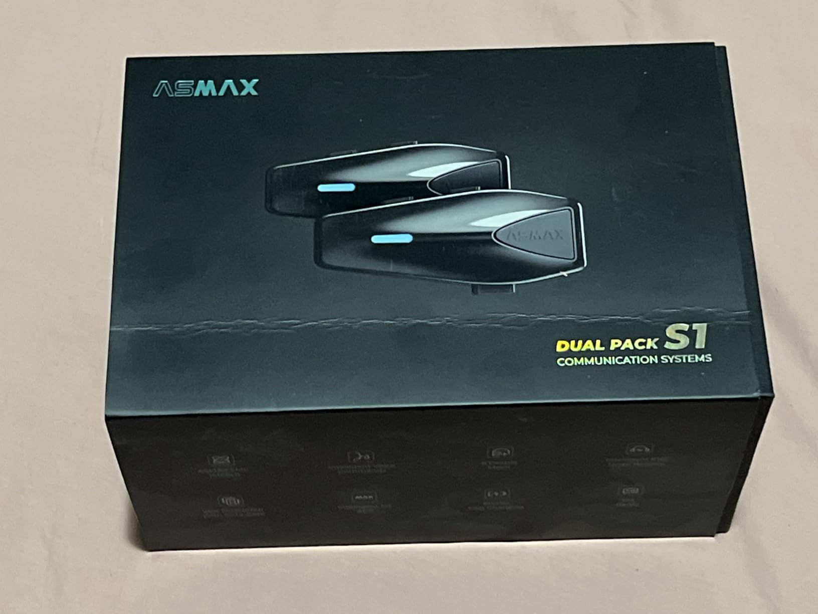 ASMAX S1 Motorcycle Bluetooth Headset with Smart Voice Control, 2 Pack | 8-Rider Mesh Helmet Intercom, ENC Noise Cancellation, Bluetooth 5.4, OTA Update, EQ Modes, Music Share, IPX7 Waterproof, FM customer photo 2