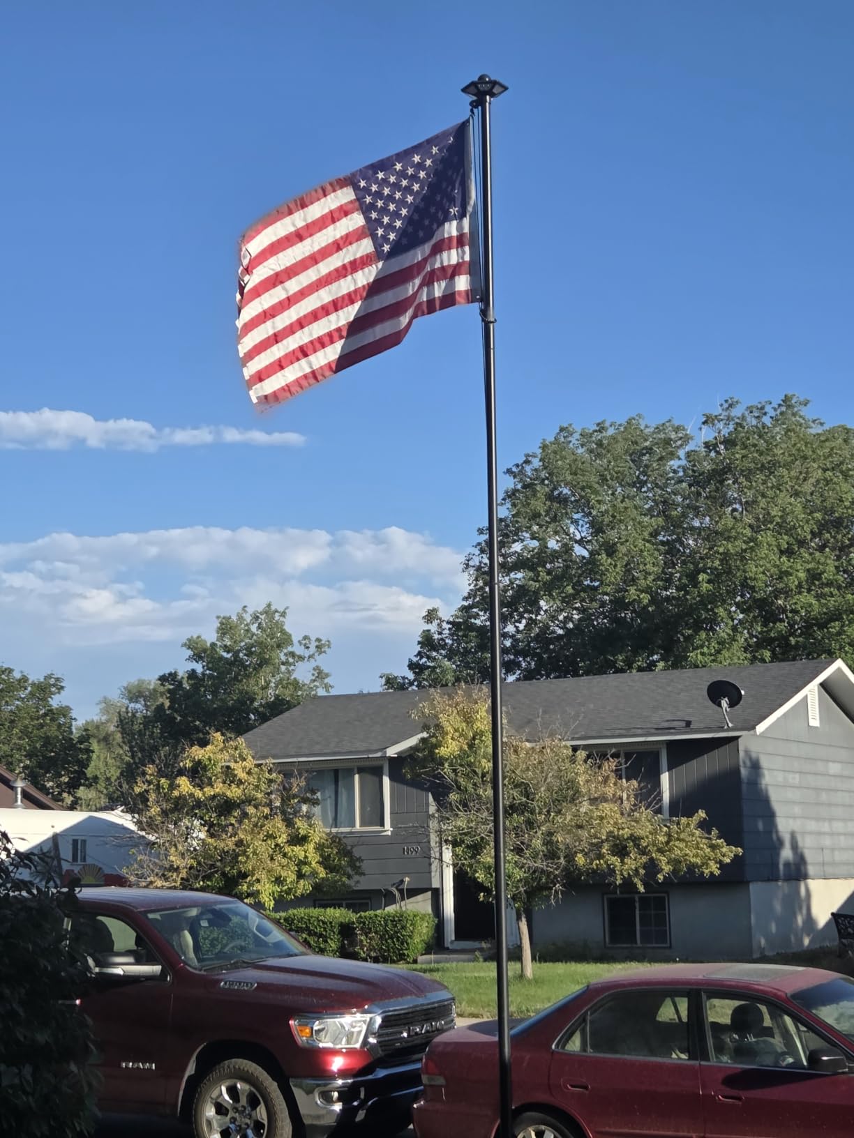 20FT Heavy Duty Flag Pole for Outside House, Real 12 Gauge Aluminum customer photo 2