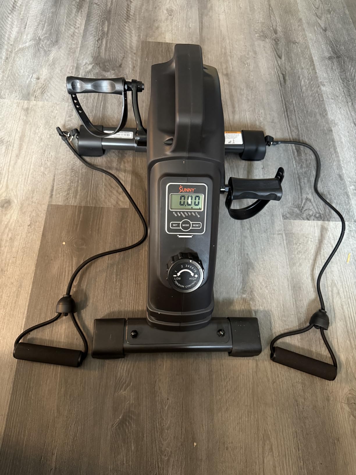 Sunny Health & Fitness 2-in-1 Smart Magnetic Pedal Exerciser, Compact Indoor Under-Desk Mini Exercise Bike for Full Body Cardio Workout and Physical Therapy, Free SunnyFit Training App Connection customer photo 1