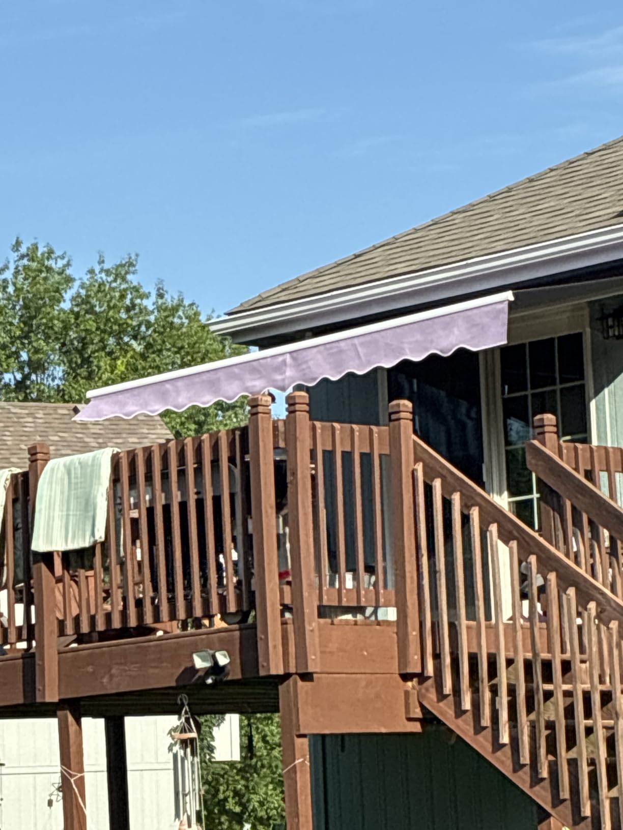 Yardenaler 12x10 FT Manual Retractable Outdoor Patio Awning, Window Sun Shade Shelter with Crank Handle & Canopy for Deck, Backyard, Garden, Balcony, Gray customer photo 2