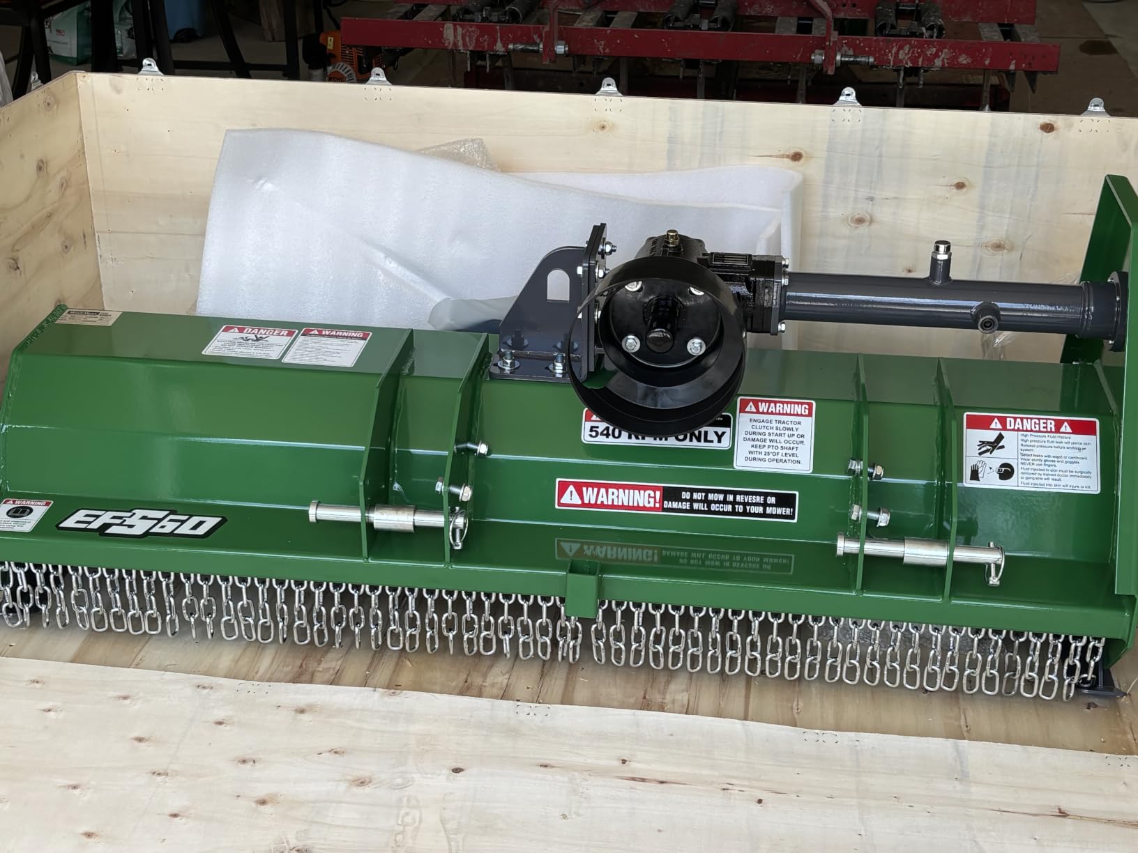 MechMaxx 48'' inch PTO Powered 3 Point Light-Duty Tractor Flail Mower, 15-35hp, CAT 1, 20pcs Hammer, Not Suitable for Quick Hitch Units, Model EFS48 Orange customer photo 1
