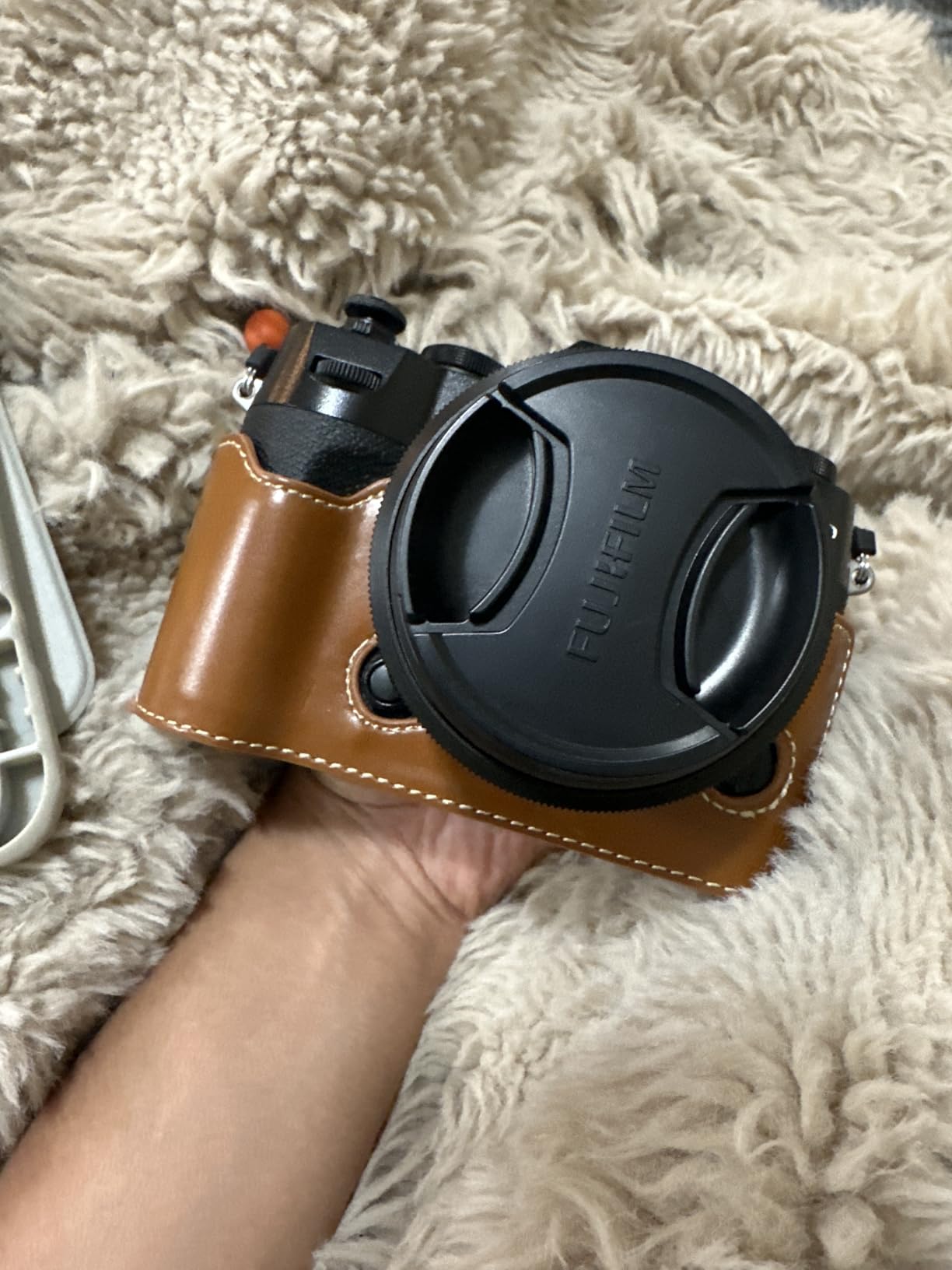 MUZIRI KINOKOO Case for Fuji XT50/X-T50 Camera - PU Leather Half Case for Fujifilm X-T50/Fuji XT50 Digital Camera with Opening Bottom and Hand Grip Design - Coffee customer photo 1