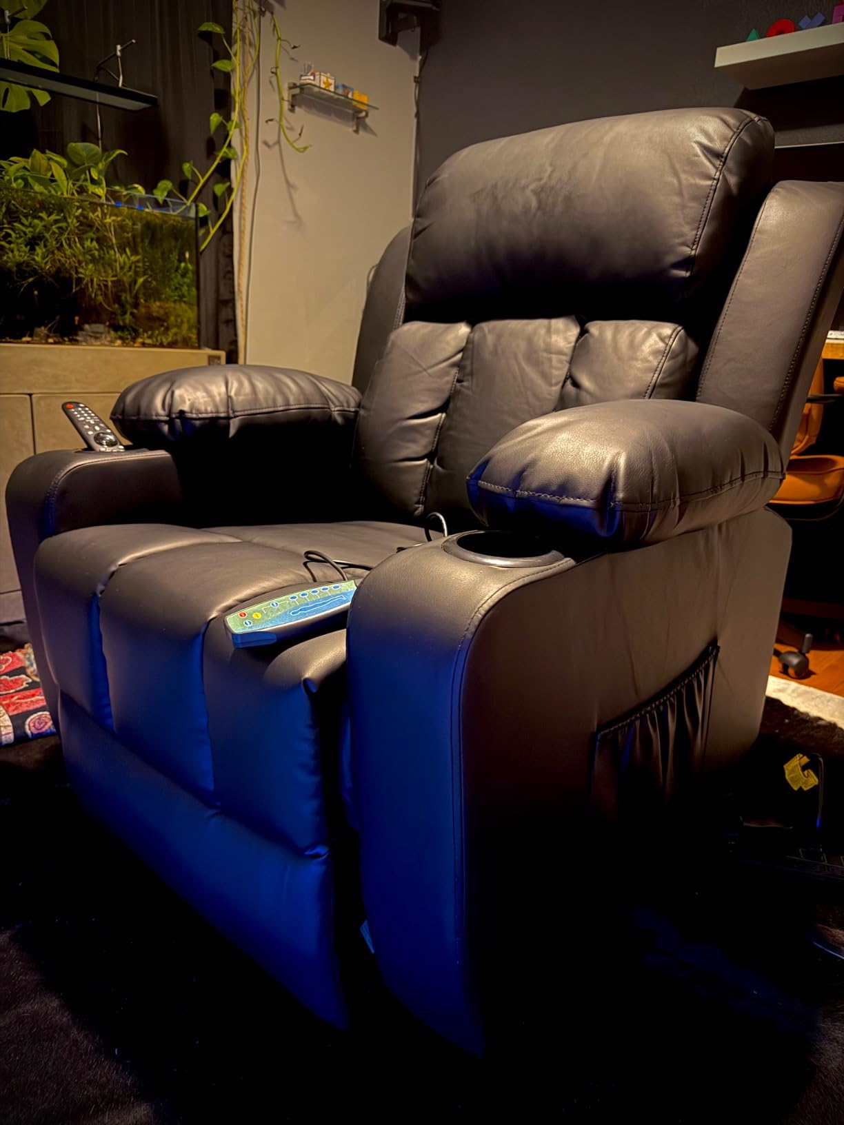 FLEXISPOT XL31 Power Lift Recliner Chair for Elderly, Electric Lift Chair with Massage & Heat, Faux Leather Reclining Sofa for Living Room Bedroom, Brown customer photo 1