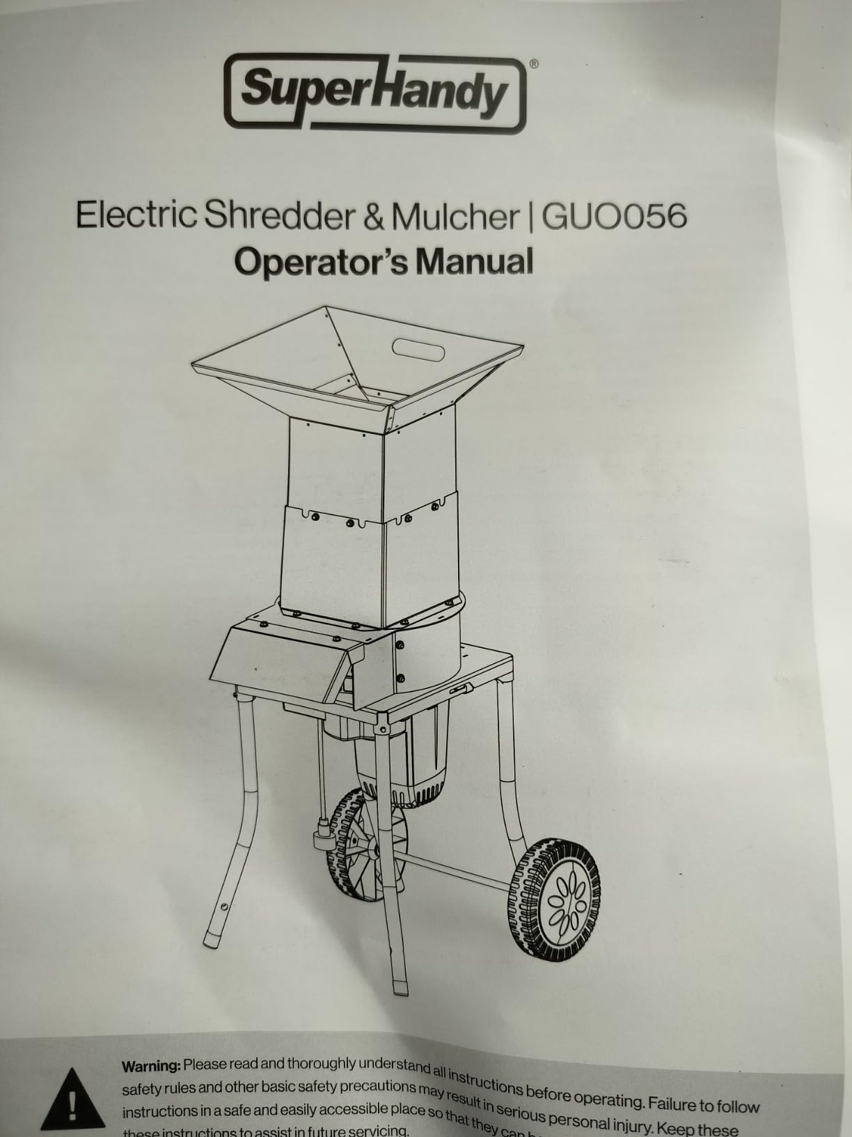 SuperHandy Electric Leaf Mulcher Shredder, 15-AMP, Yard Waste | Electric leaf shredder for leaves, grass and yard waste; high reduction ratio supports compost prep and cleaner cleanup customer photo 1
