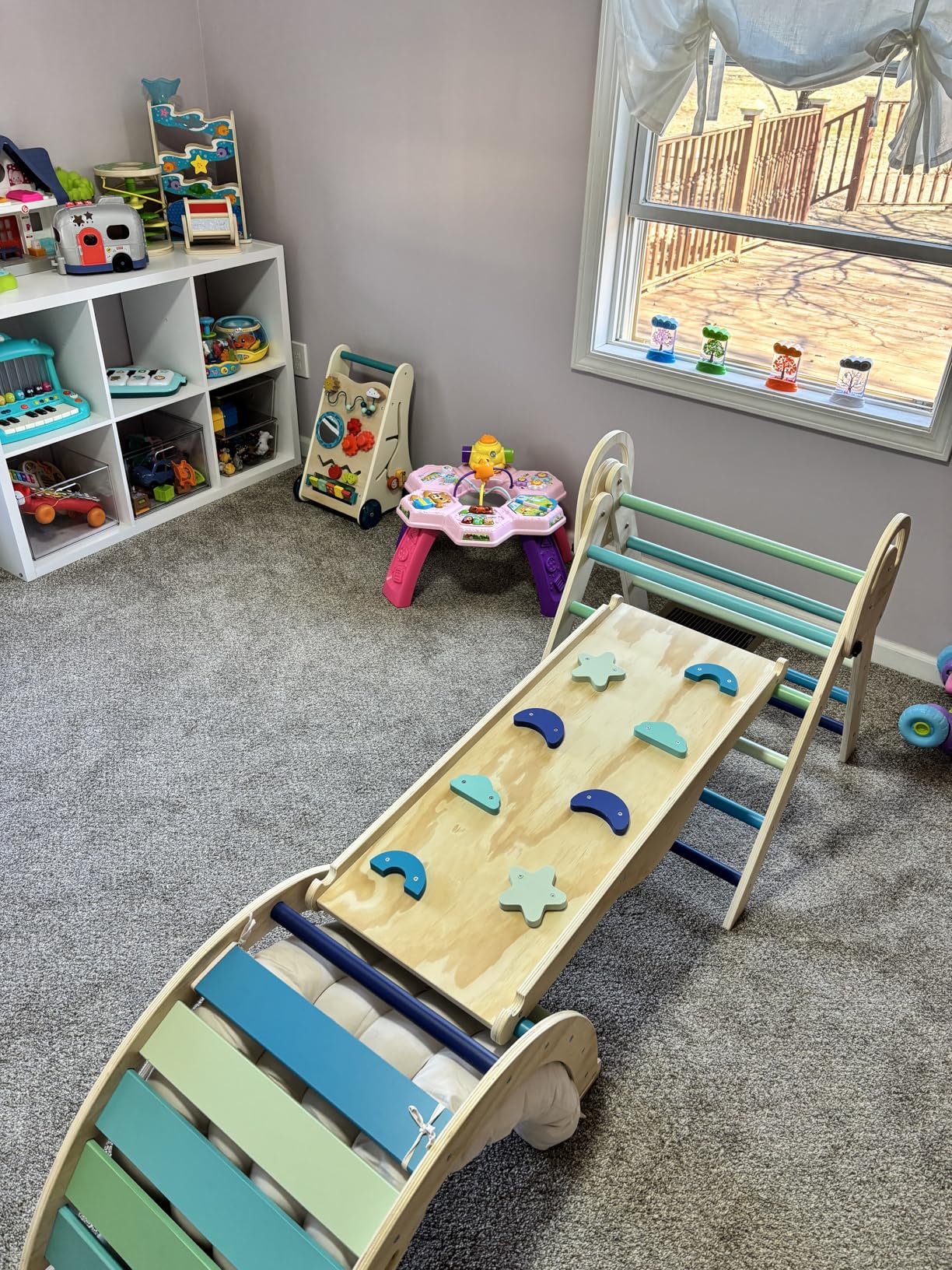 ElegantCrafts Pikler Triangle Set with Cushion, Montessori Climbing Set, Indoor Climb Toys, Indoor Playground Jungle Gyms, 9 Combinations Climbing Toy Set for Toddler, Baby, Kids 1-4 customer photo 2