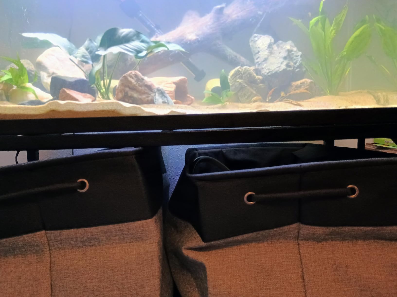 Fish Tank Stand, 40 Gallon Heavy Duty Metal Aquarium Stands, Reptile Tank, Turtle Tank, Breeder Tank Stand, 660LBS Capacity Terrarium Stand Rack with 2-Tier Storage Shelves (Black, 36.5