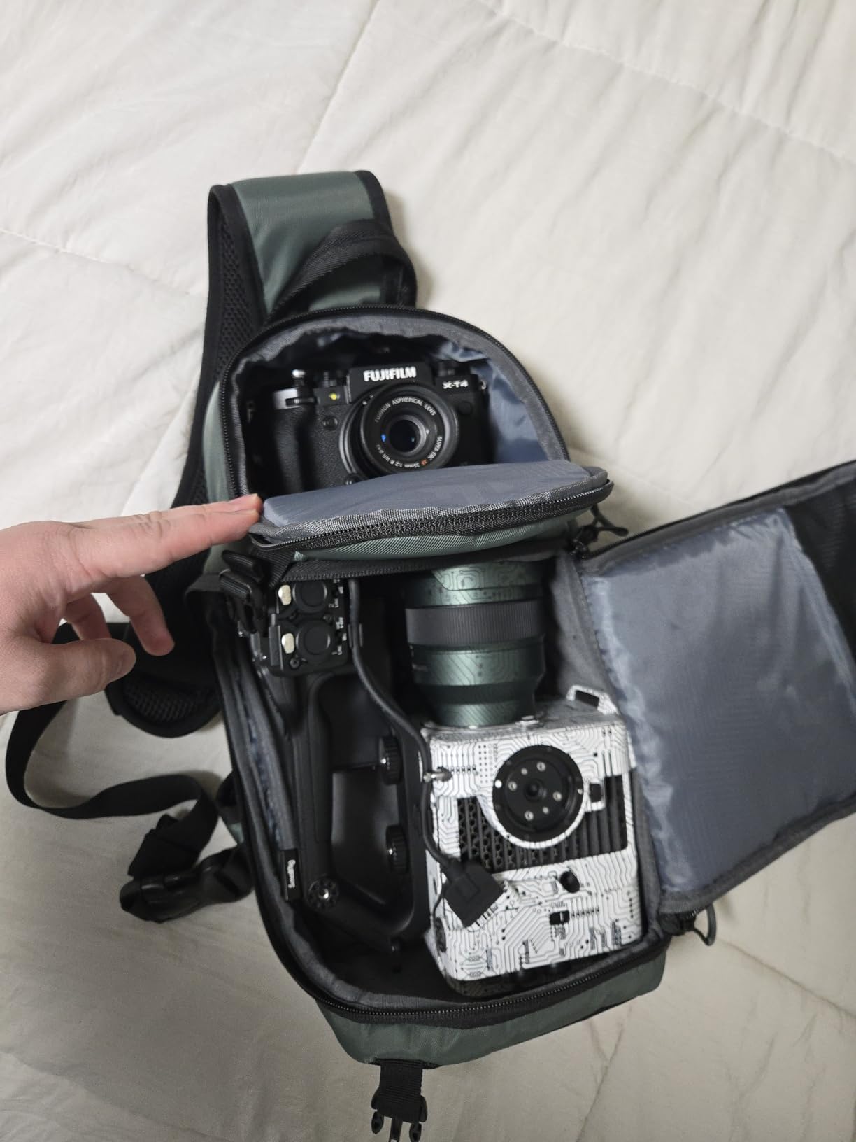 K&F CONCEPT Camera Sling Bag, Hardshell Camera Case with Tripod Holder | EVA Hardshell + Soft Foam, 10L Side Quick Access, Travel & Street, Shock+Water+Scratch Proof for Canon/Nikon/Sony/Fuji, BS07 customer photo 1