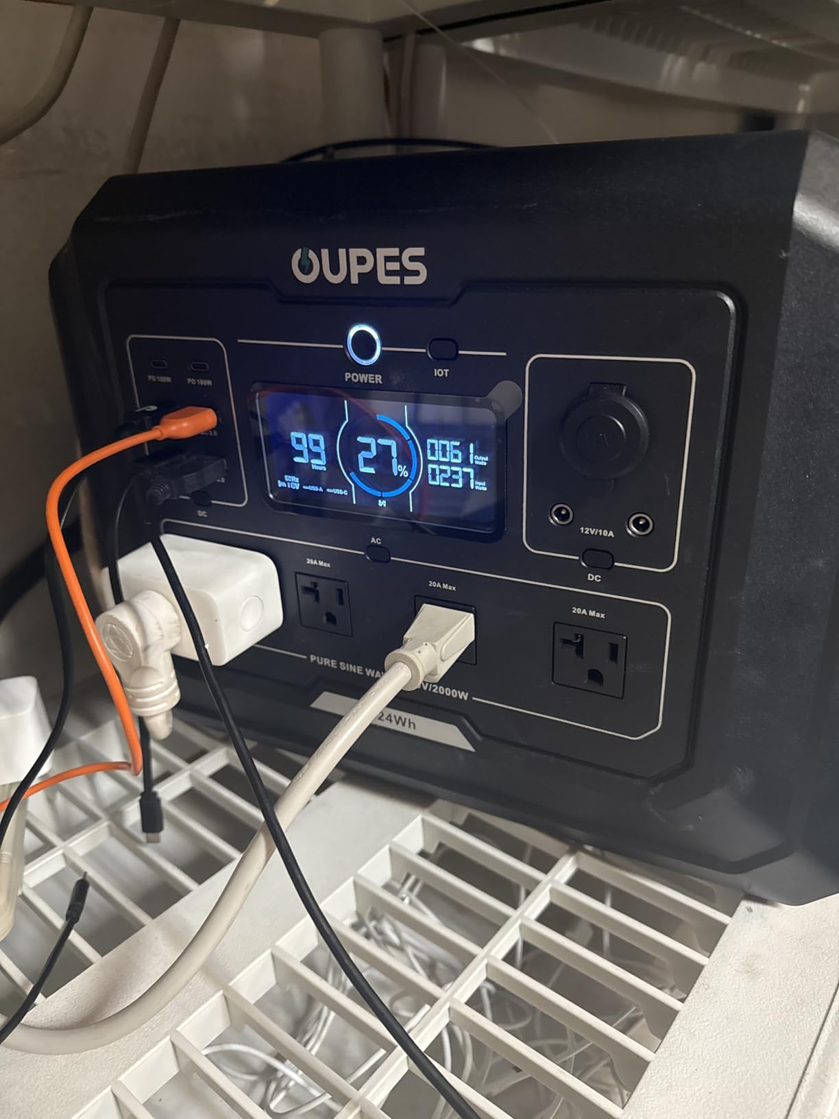 OUPES Mega 1 Portable Power Station 2000W (Surge 4500W), 1024Wh LiFePO4 Battery Generator, Expandable to 5kWh, UPS, for Home Backup Power, Camping, Road Trips customer photo 2