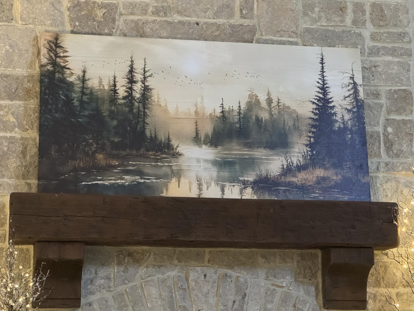 FUHAIHUA Canvas Wall Art For Living Room Large Wall Decor For Bedroom Modern Office Wall Decorations Forest River Landscape Paintings Farmhouse Pictures Artwork Room Aesthetic Home Decor 20x40 In customer photo 2