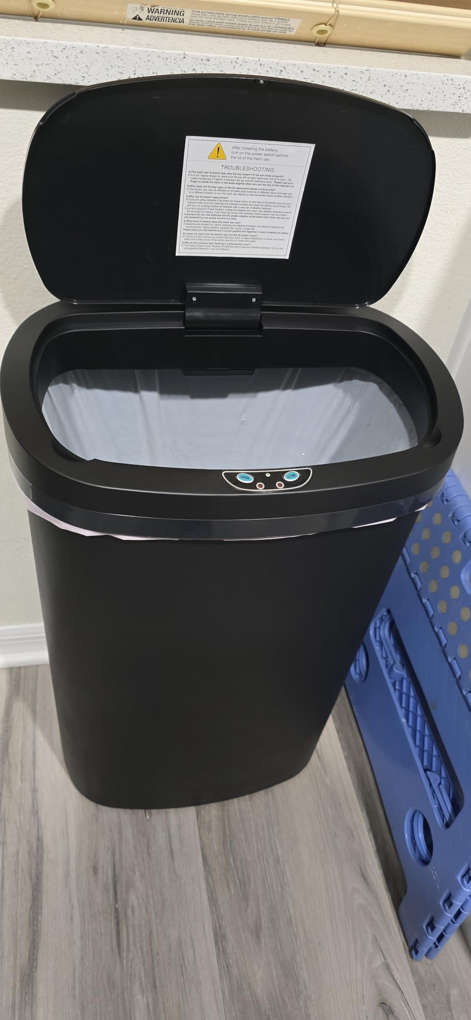 PayLessHere | 13 Gallon Plastic Trash Can | Black | Pack of 1 | Automatic Touchless Lid with Motion Sensor | Kitchen Garbage Can with Waterproof Design | for Home, Office, Bathroom customer photo 2