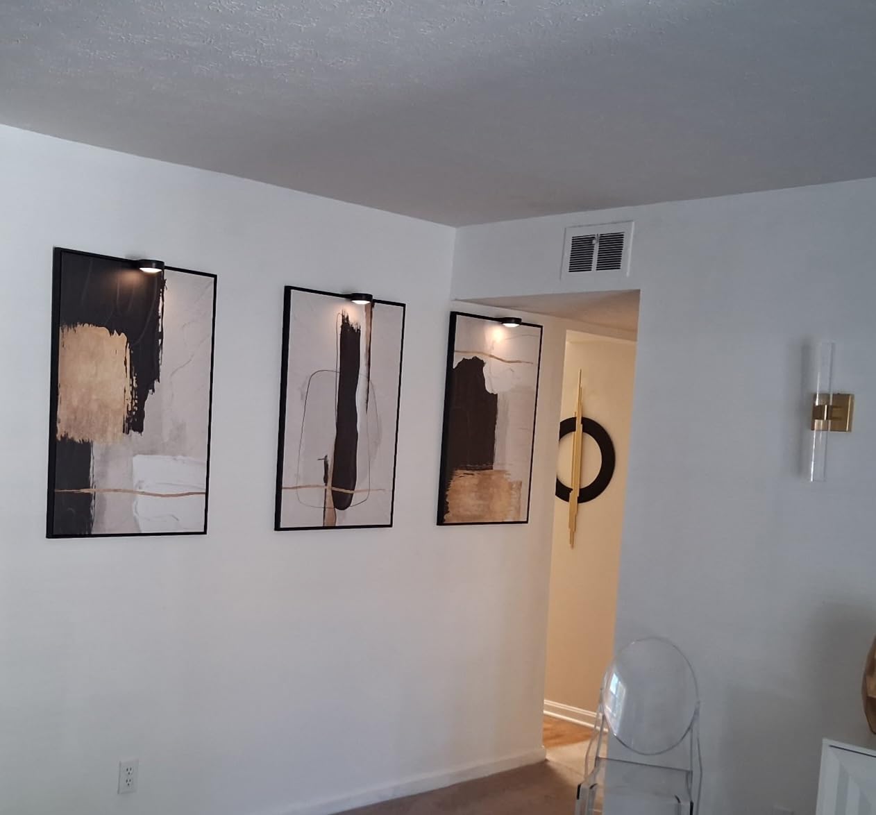 Framed Black and White Neutral Abstract Wall Art set, 3 Piece Canvas Prints | Black White Brown Paintings, Modern Artwork for Walls, Minimalist Pictures, Living Room Bedroom Office Wall Decor 16x24 Inch customer photo 2