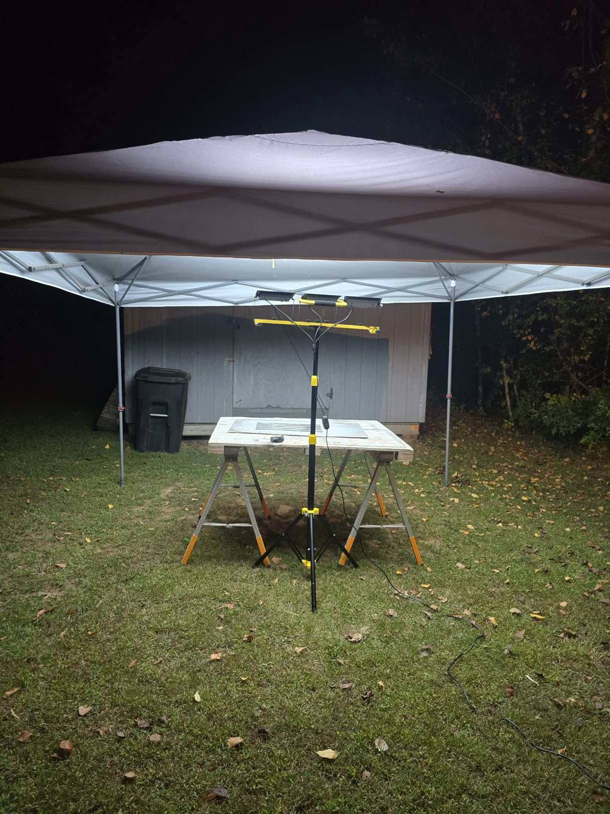 Upgraded LED Work Lights with Stand, 21000 Lumen, 3-Head Adjustable Work Light, Waterproof Foldable Tripod, Extended Cord for Outdoor & Indoor Job Sites, Workshops, Construction, Garage Lighting customer photo 2