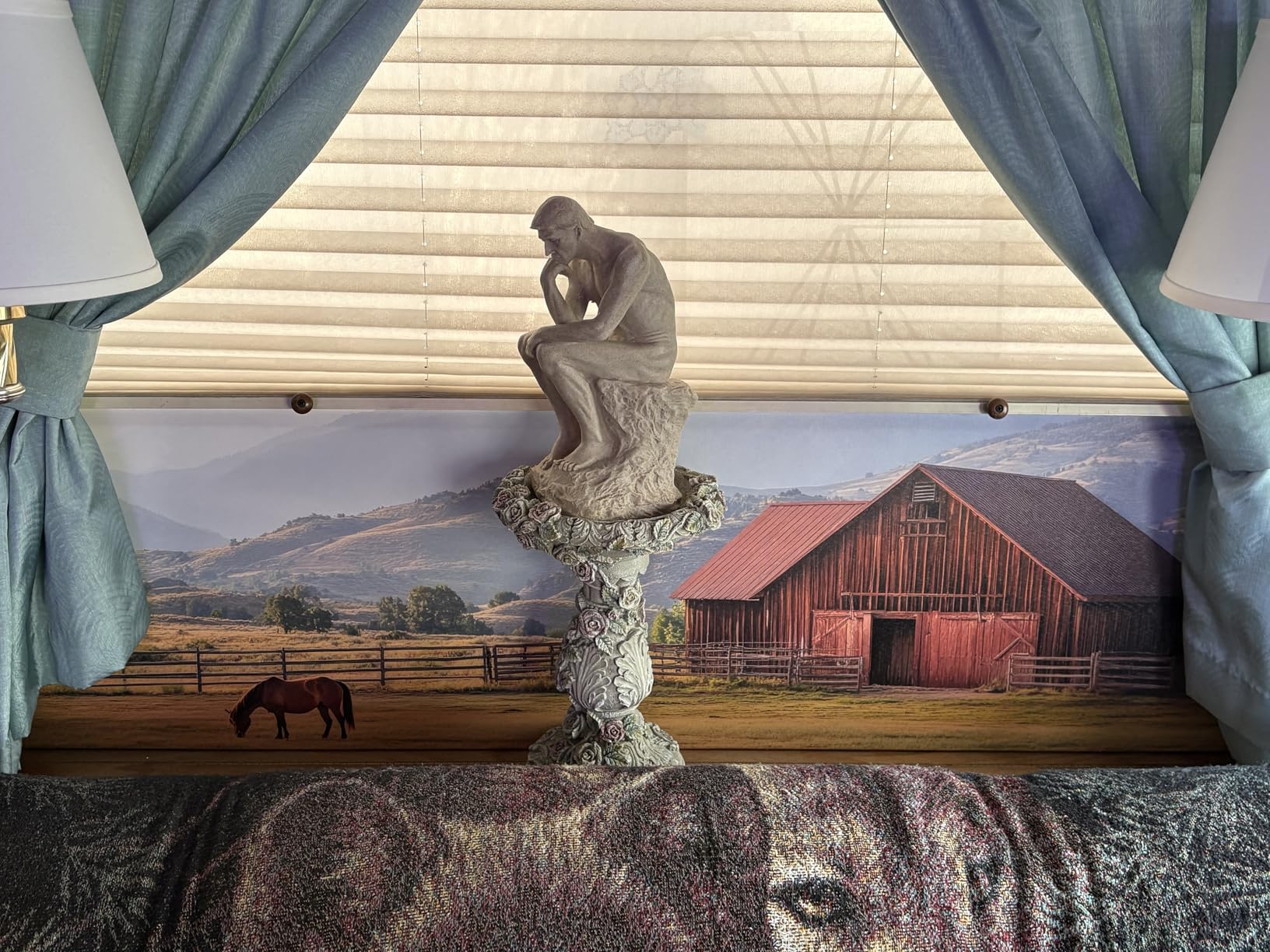 Old Barn Wall Art Rustic Farmhouse Country Landscape Pictures for Living Room Bedroom Decor Rural USA Barn Panoramic Painting Farm Scene Canvas Prints Countryside Artwork Office Home Decoration 14x48