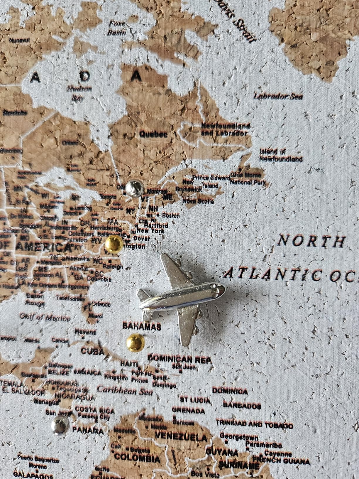 Gleneagles World Travel Map Pin Board - Black Cork, 70 Pins Wall Decor | World cork travel map pin board, 70 push pins, frame 21.2x14.2 in, wanderlust decor, mark past & future adventures customer photo 2