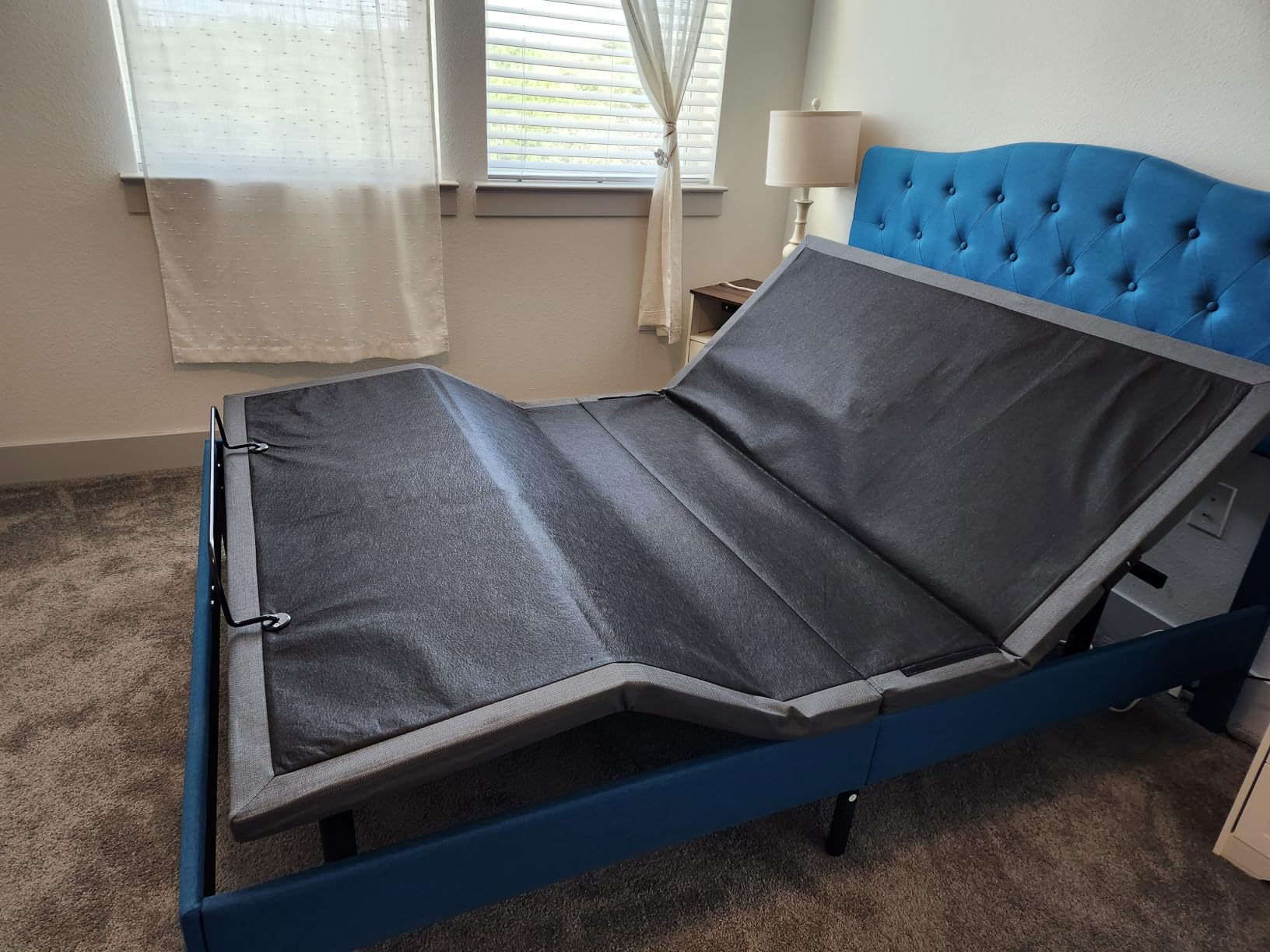 Amada Split King Adjustable Bed Frame with Massage and Zero Gravity | Head and foot incline for reading and TV, independent control for couples, dual-side USB charging, under-bed nightlight customer photo 2