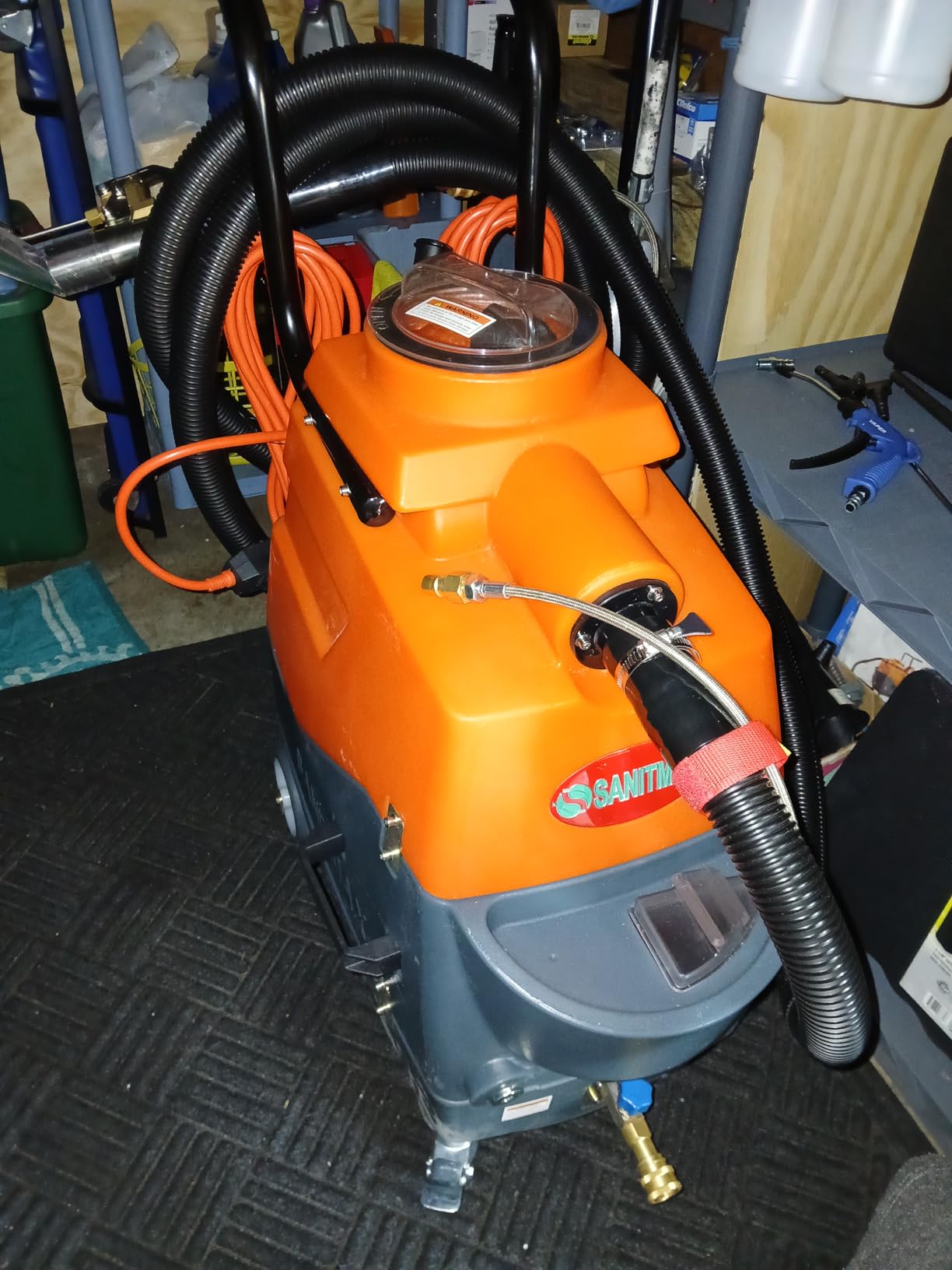 Commercial Heated Carpet & Upholstery Extractor Machine, 160 PSI Hot Water Cleaner, 1.34 HP Vacuum, 149F Heater, 4.8-Gal and 5.3-Gal Dual Tanks for Auto Detailing, Furniture & Carpet customer photo 2