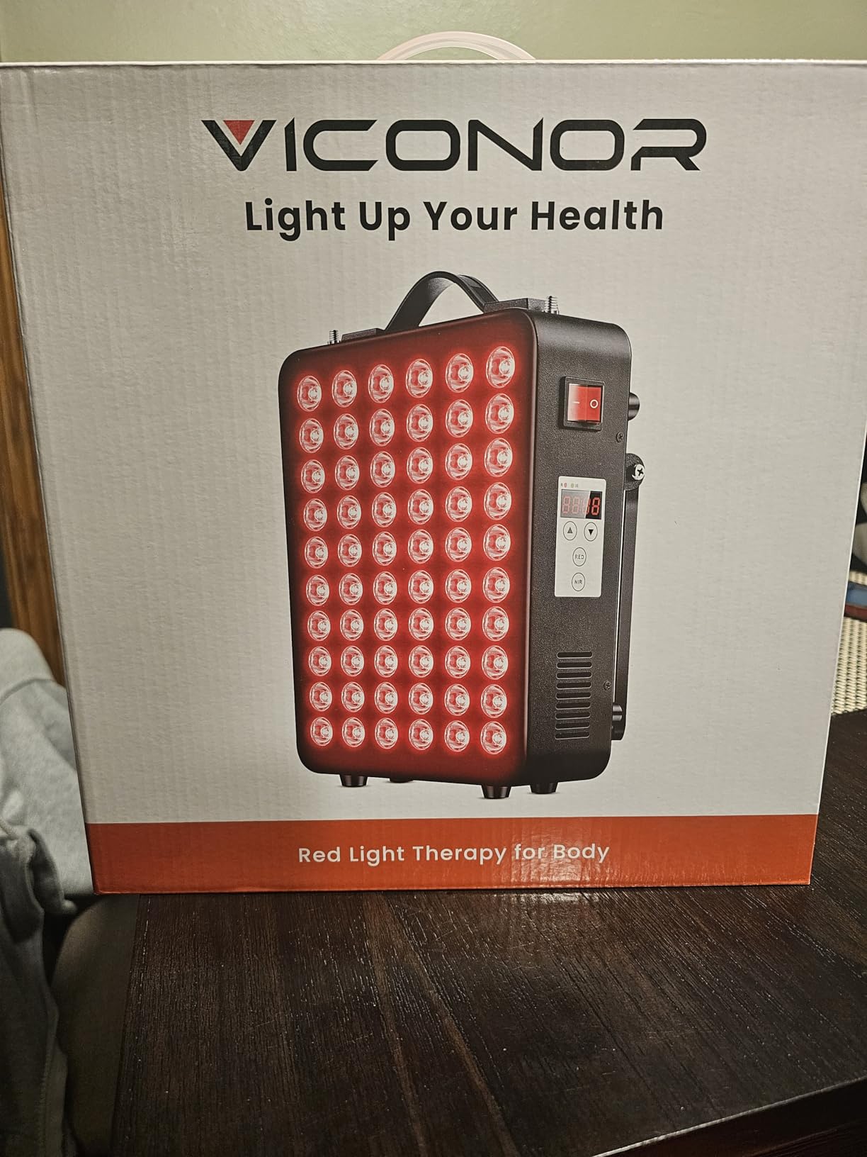 Red Light Therapy for Body, 660nm 850nm Near Infrared Light Therapy Panel, 60 Dual Chip LED Device with 300W of Power, Ideal for Body, Face, Improve Sleep, Skin Health, Includes Hanging Kit & Handle customer photo 2