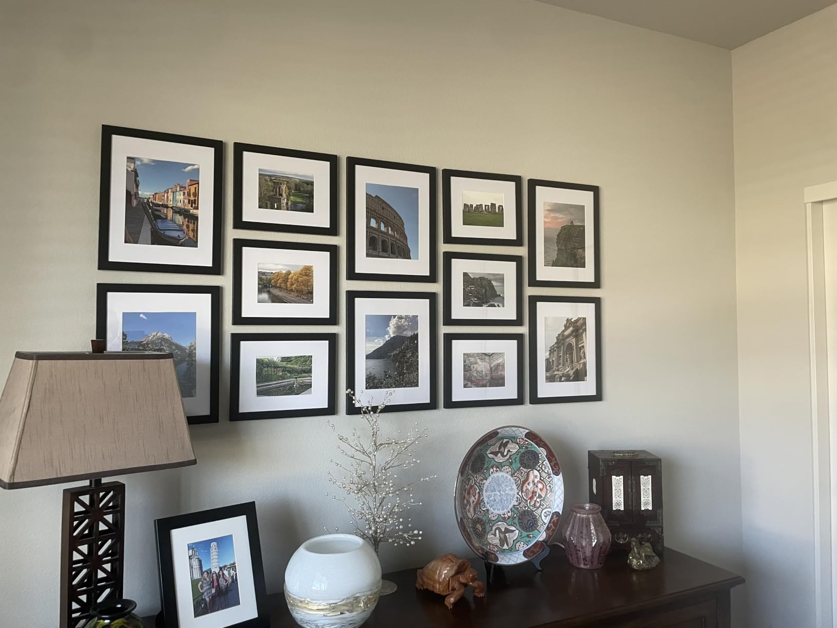 VELISTA 8 Piece Stair Picture Frame Set for Wall Collage - Stairwell Gallery Frame Set Rustic Stairway Decor customer photo 2