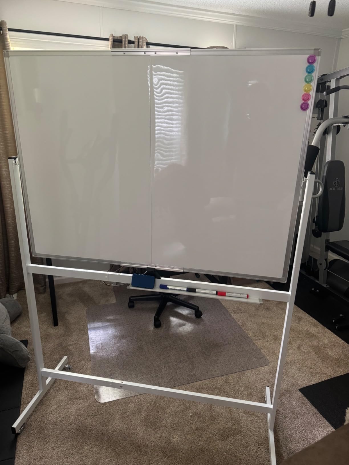 Maxtek Rolling Whiteboard 48x36 Large Magnetic White Board on Wheels Black | Double-Sided Big Standing Dry Erase Board, Large Portable Writing Surface for Office, School, Home Office, and Homeschool customer photo 1